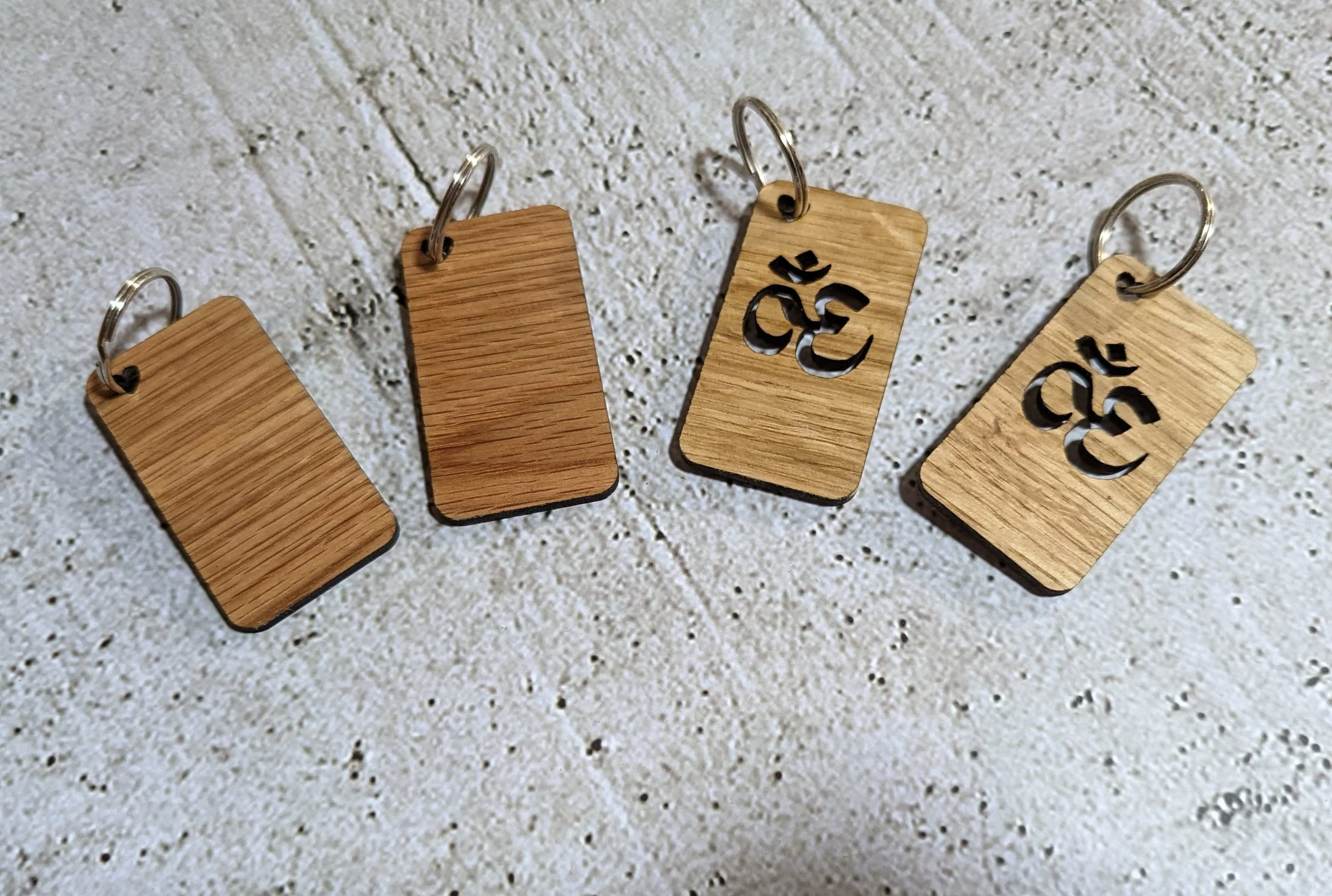 Personalised Yoga Keyrings, Engraved Wooden Lotus Flower & Namaste Keyrings - Image 3