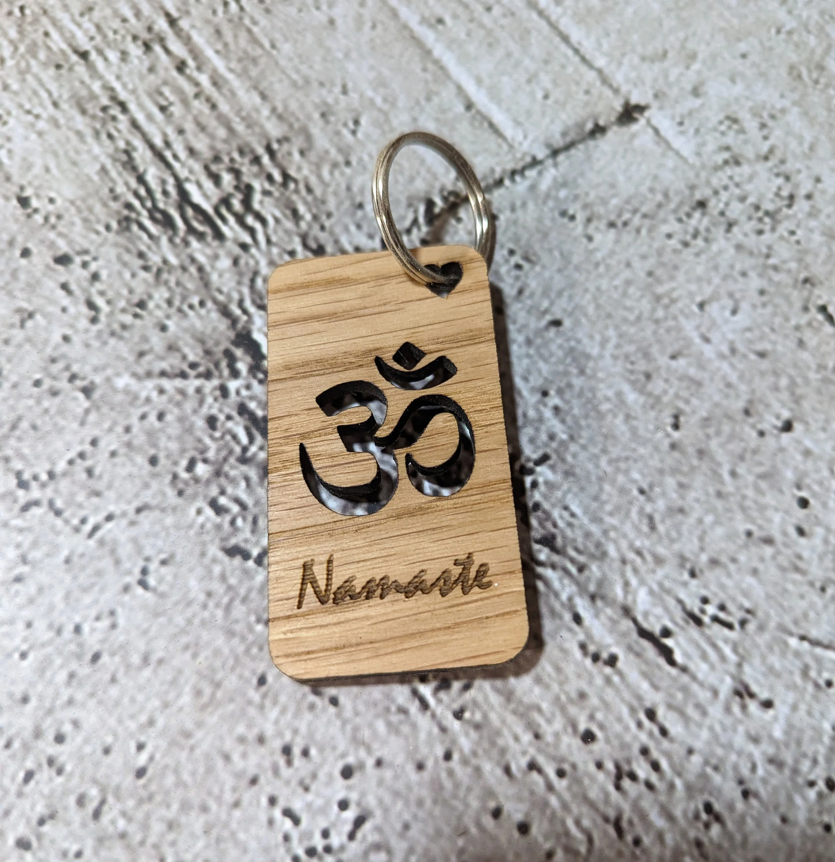 Personalised Yoga Keyrings, Engraved Wooden Lotus Flower & Namaste Keyrings - Image 6