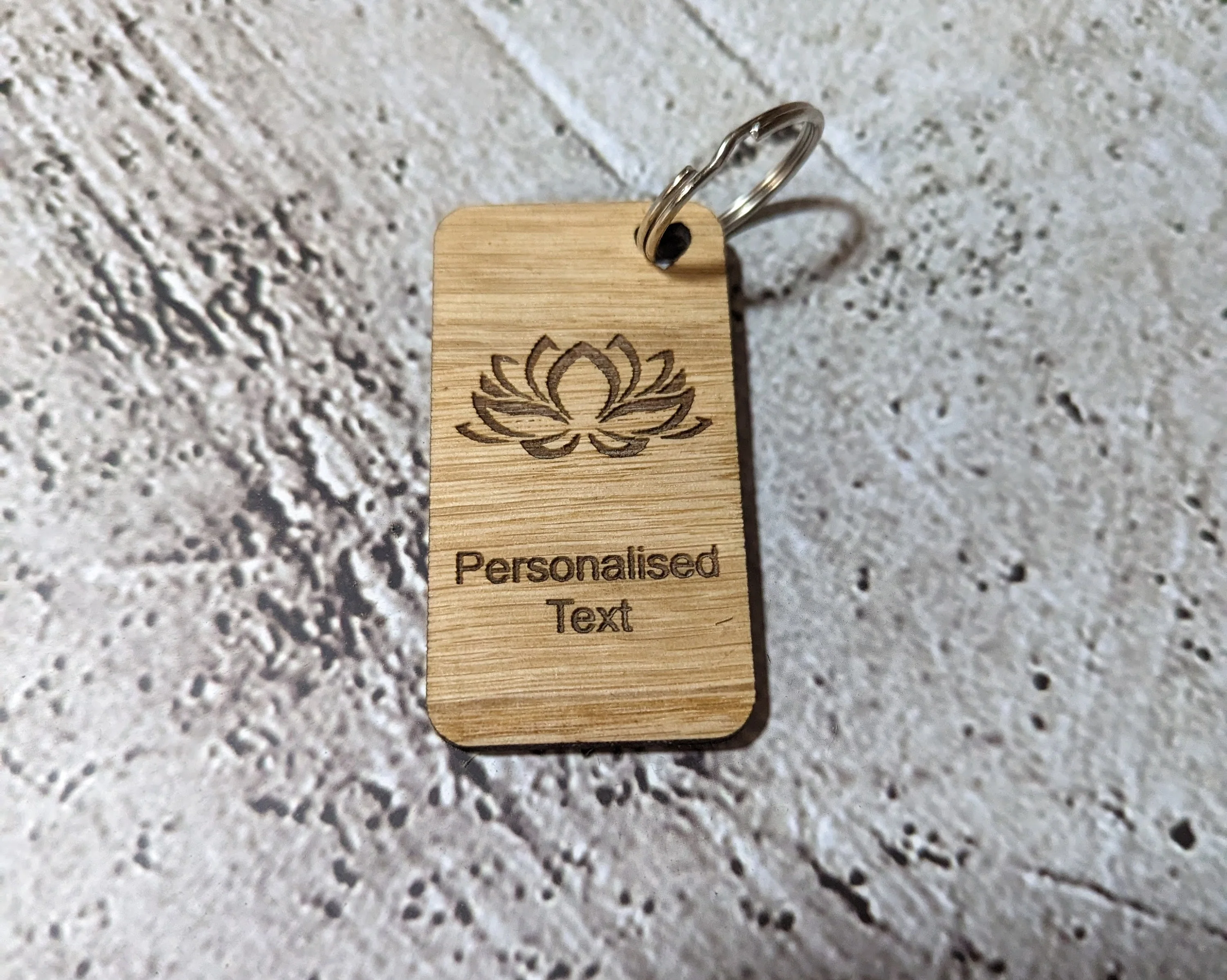 Personalised Yoga Keyrings, Engraved Wooden Lotus Flower & Namaste Keyrings - Image 8