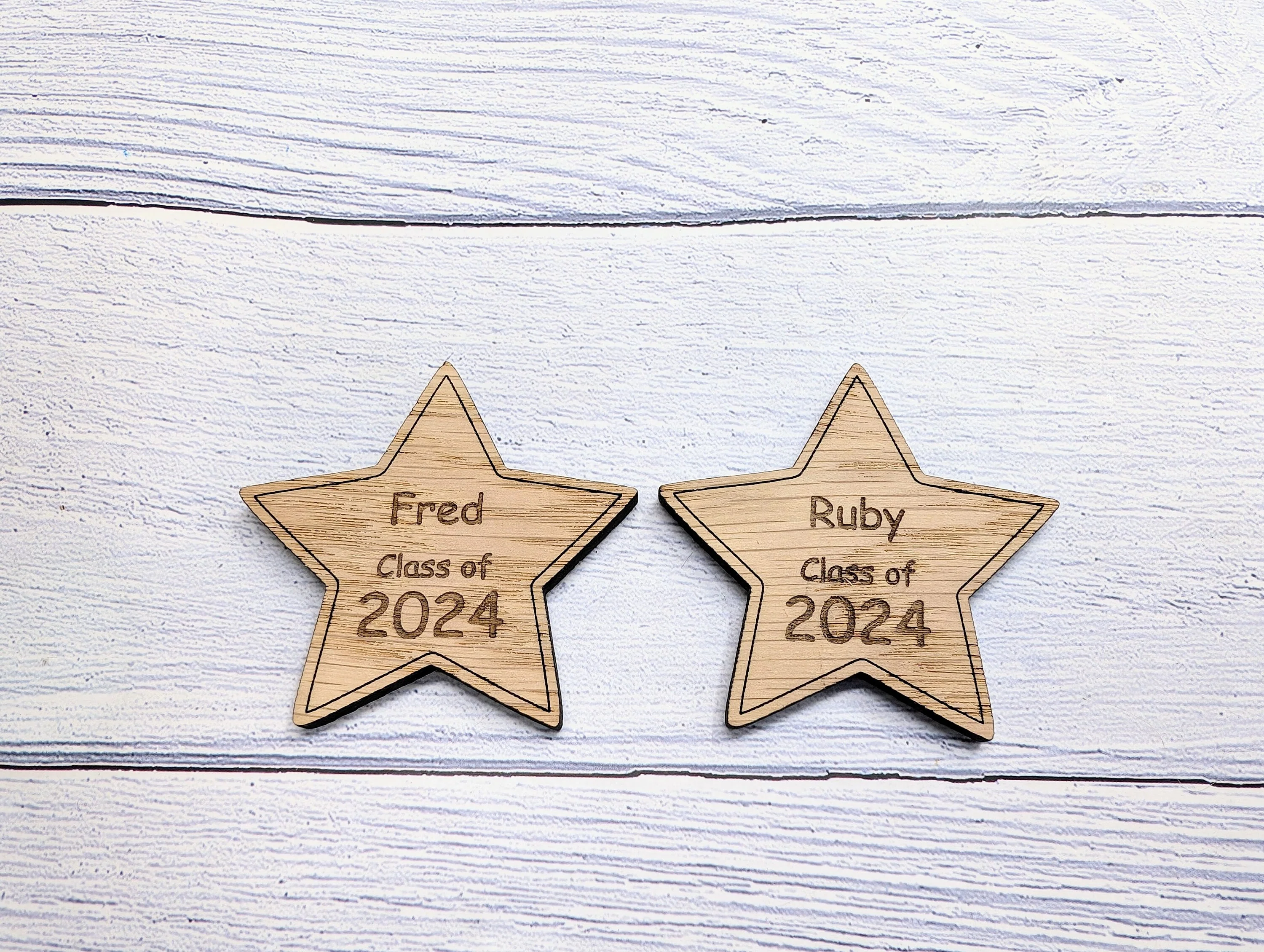 Personalised 'You're a Star - Class of xx' Wood Hug Token - Wooden Student Gift, End of Year - Custom Name Engraved - Eco Gift for Students - Image 3