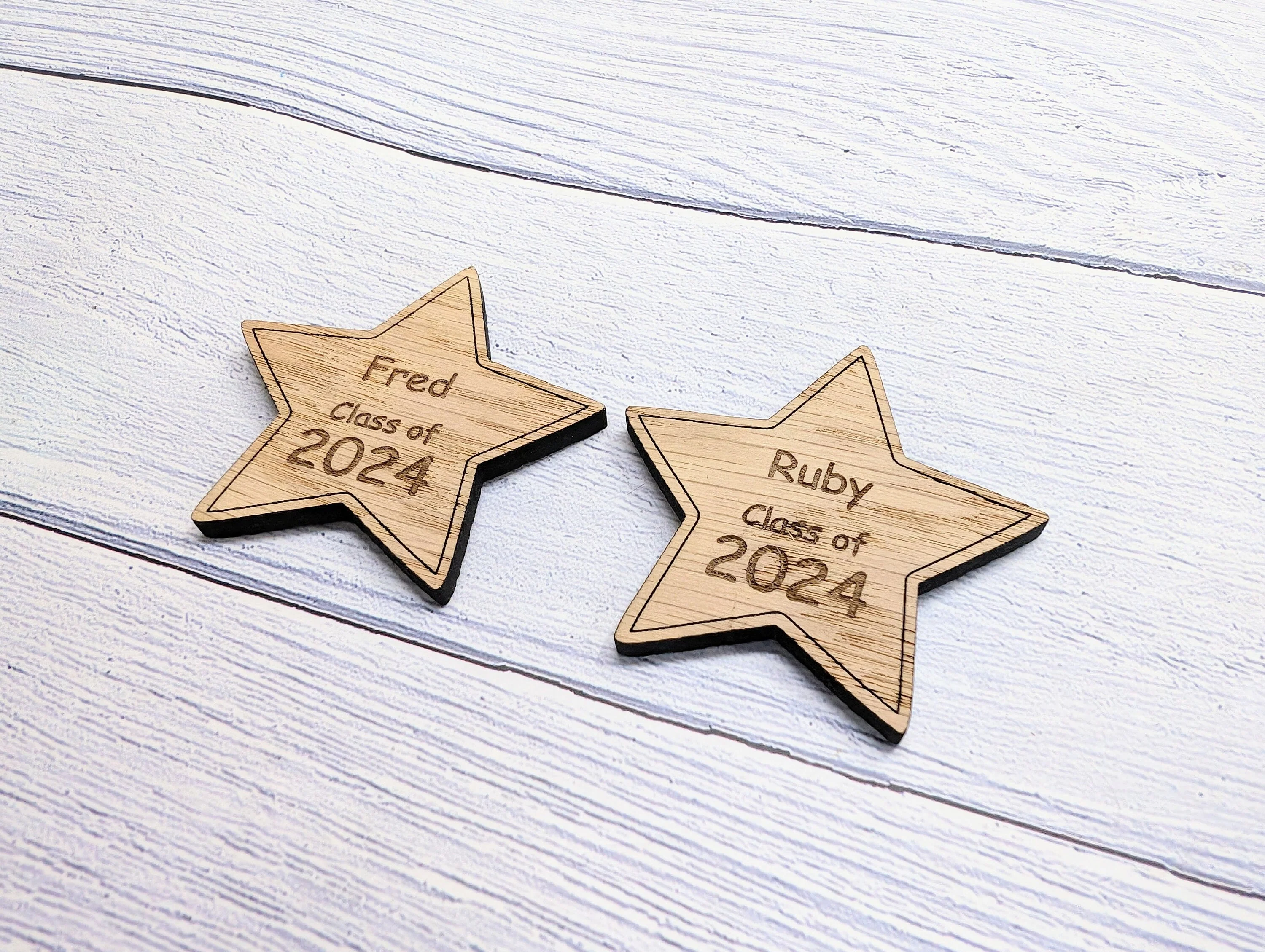 Personalised 'You're a Star - Class of xx' Wood Hug Token - Wooden Student Gift, End of Year - Custom Name Engraved - Eco Gift for Students - Image 5