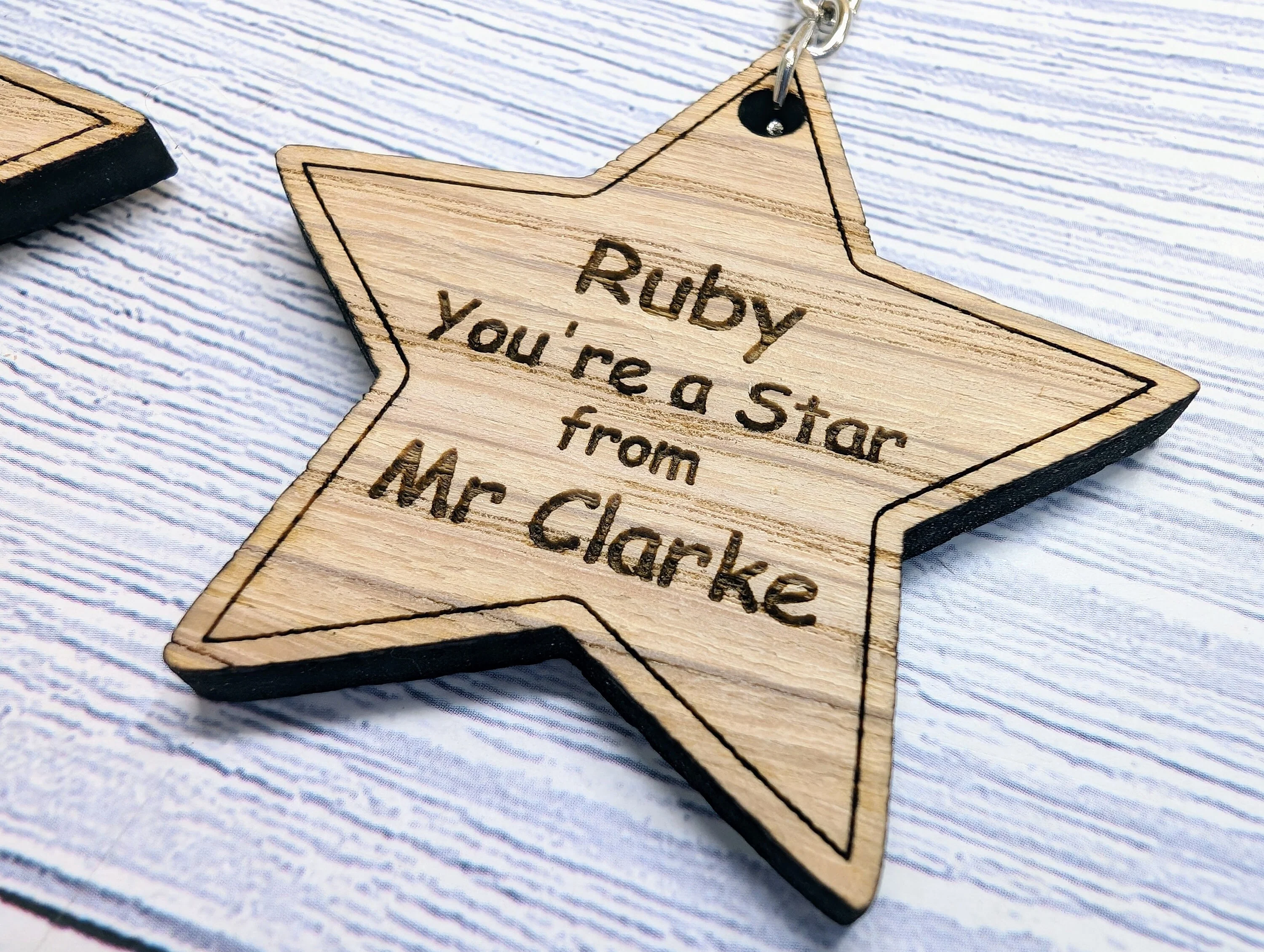 Personalised 'You're a Star' Keyring - Wooden Student Gift, End of Year - Custom Name Engraved - Ideal Gift for Students from Teachers - Image 3