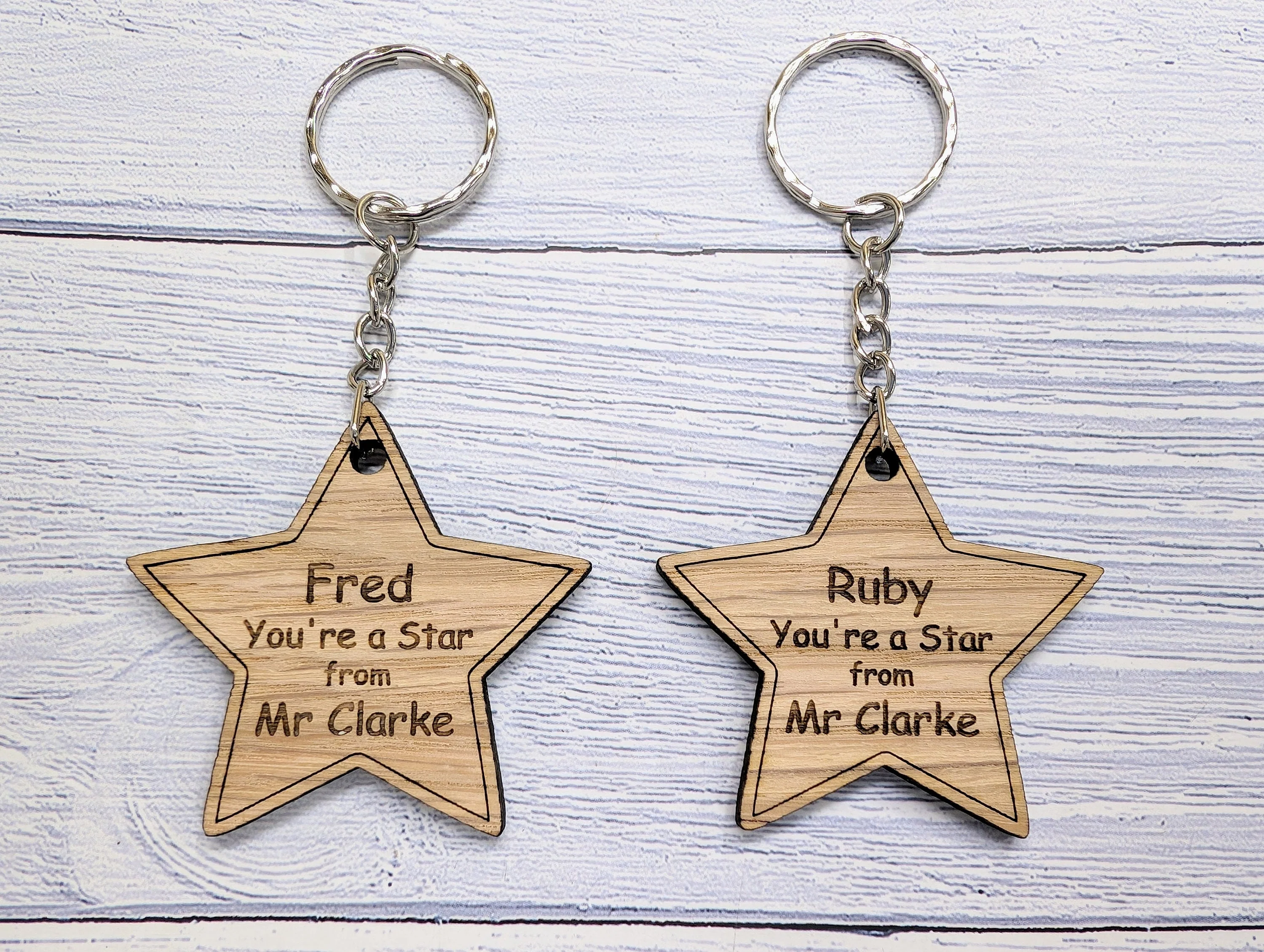 Personalised 'You're a Star' Keyring - Wooden Student Gift, End of Year - Custom Name Engraved - Ideal Gift for Students from Teachers - Image 4