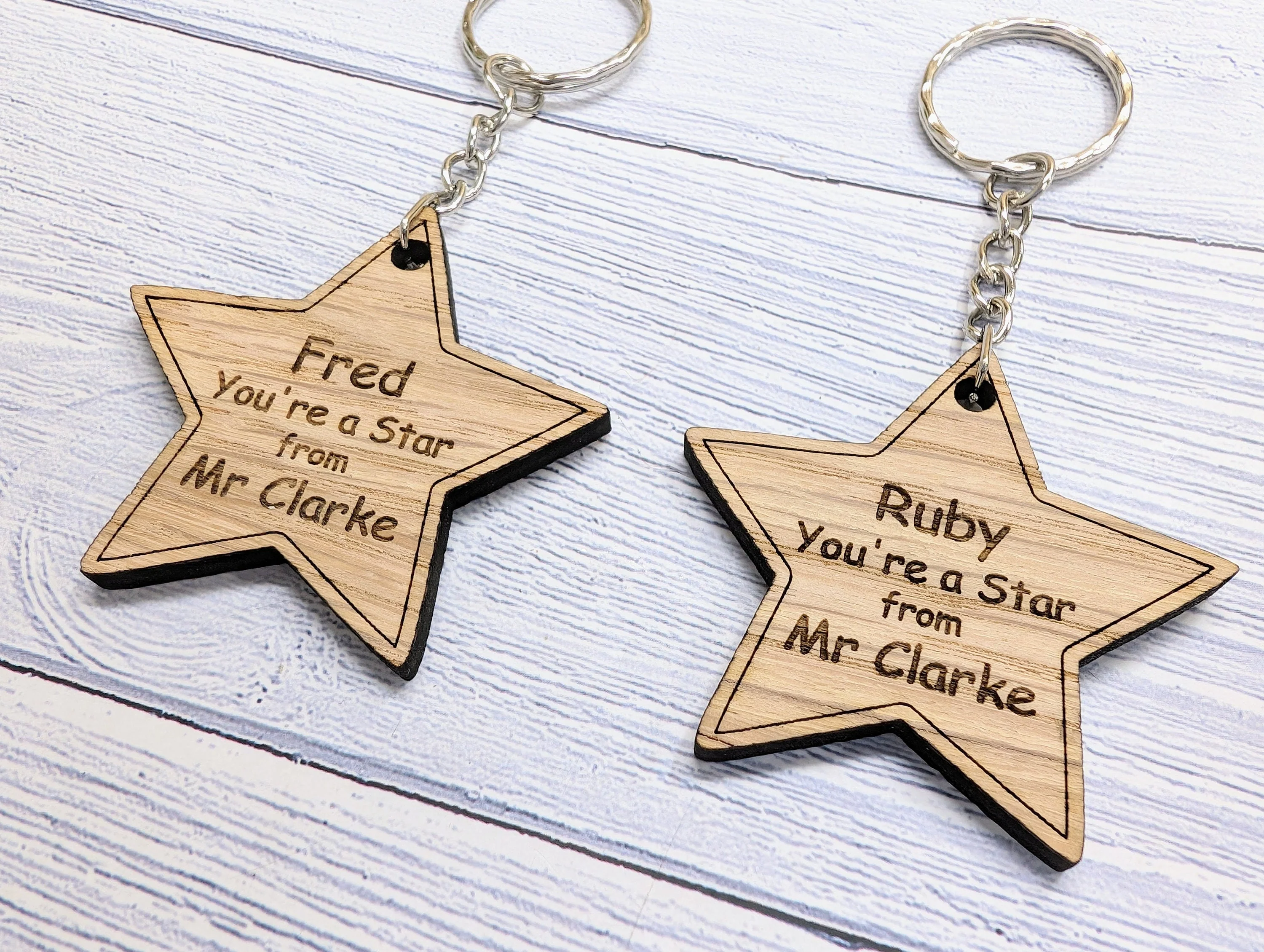 Personalised 'You're a Star' Keyring - Wooden Student Gift, End of Year - Custom Name Engraved - Ideal Gift for Students from Teachers - Image 6