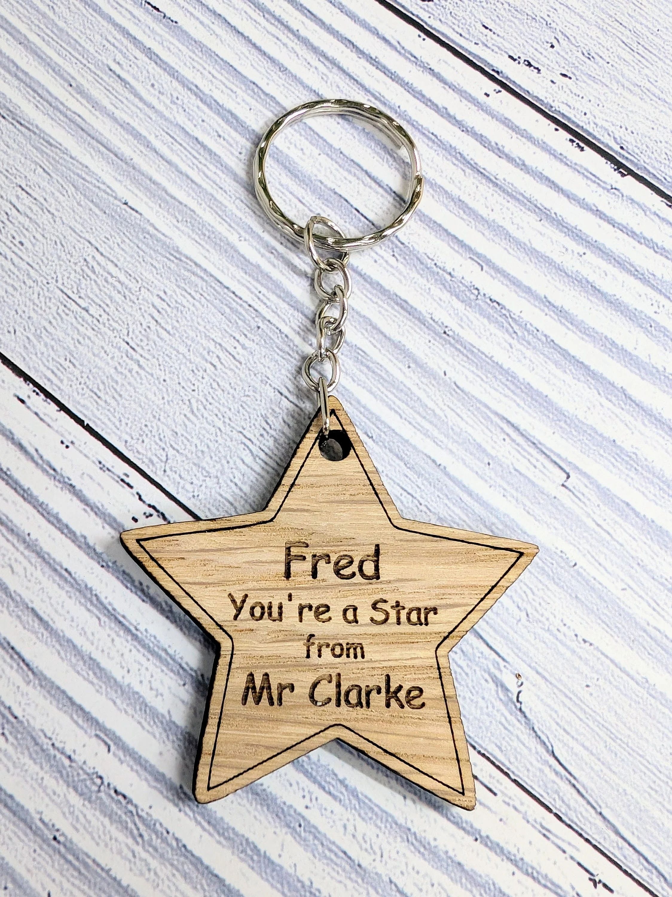 Personalised 'You're a Star' Keyring - Wooden Student Gift, End of Year - Custom Name Engraved - Ideal Gift for Students from Teachers - Image 7