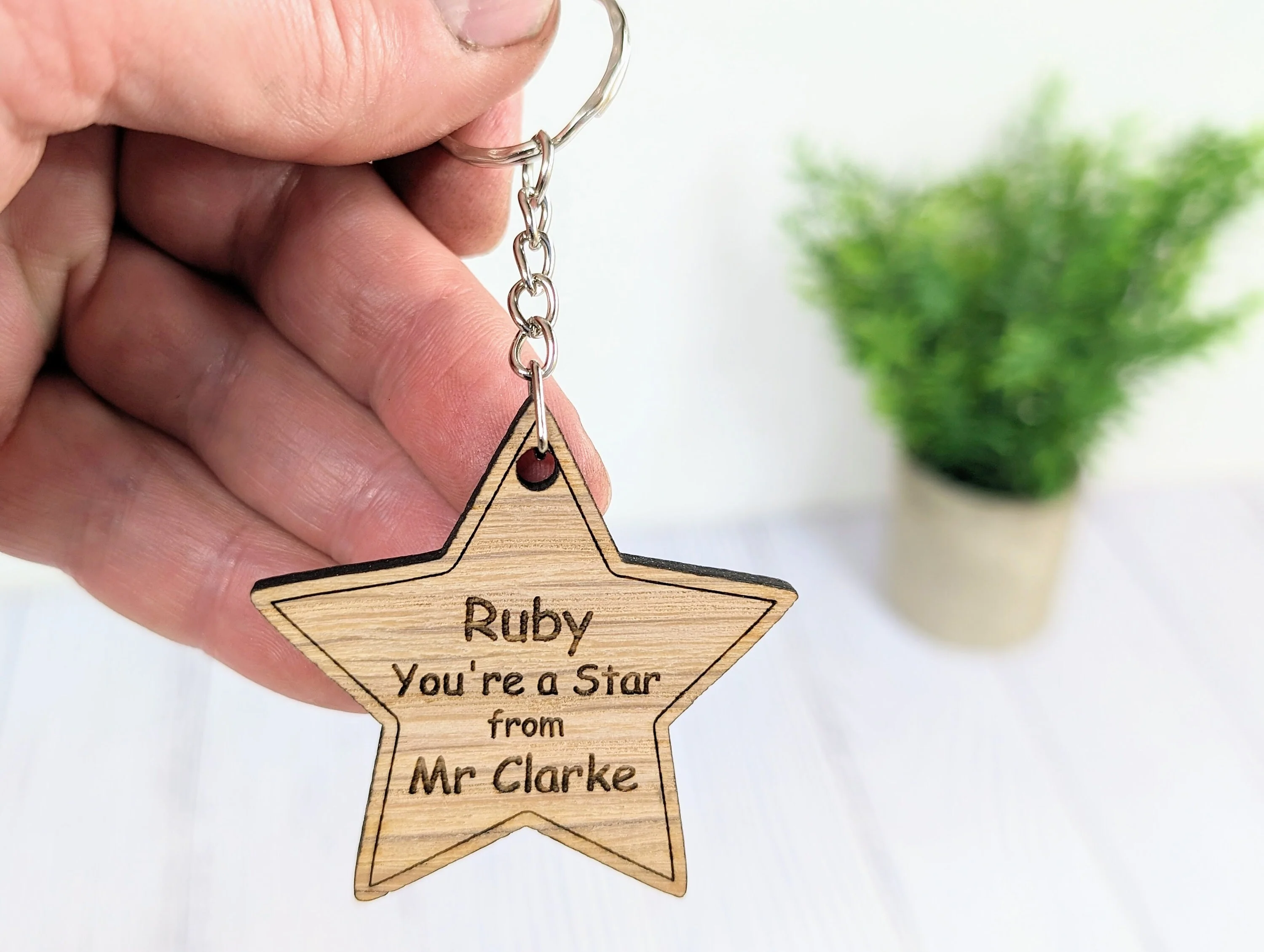 Personalised 'You're a Star' Keyring - Wooden Student Gift, End of Year - Custom Name Engraved - Ideal Gift for Students from Teachers - Image 9
