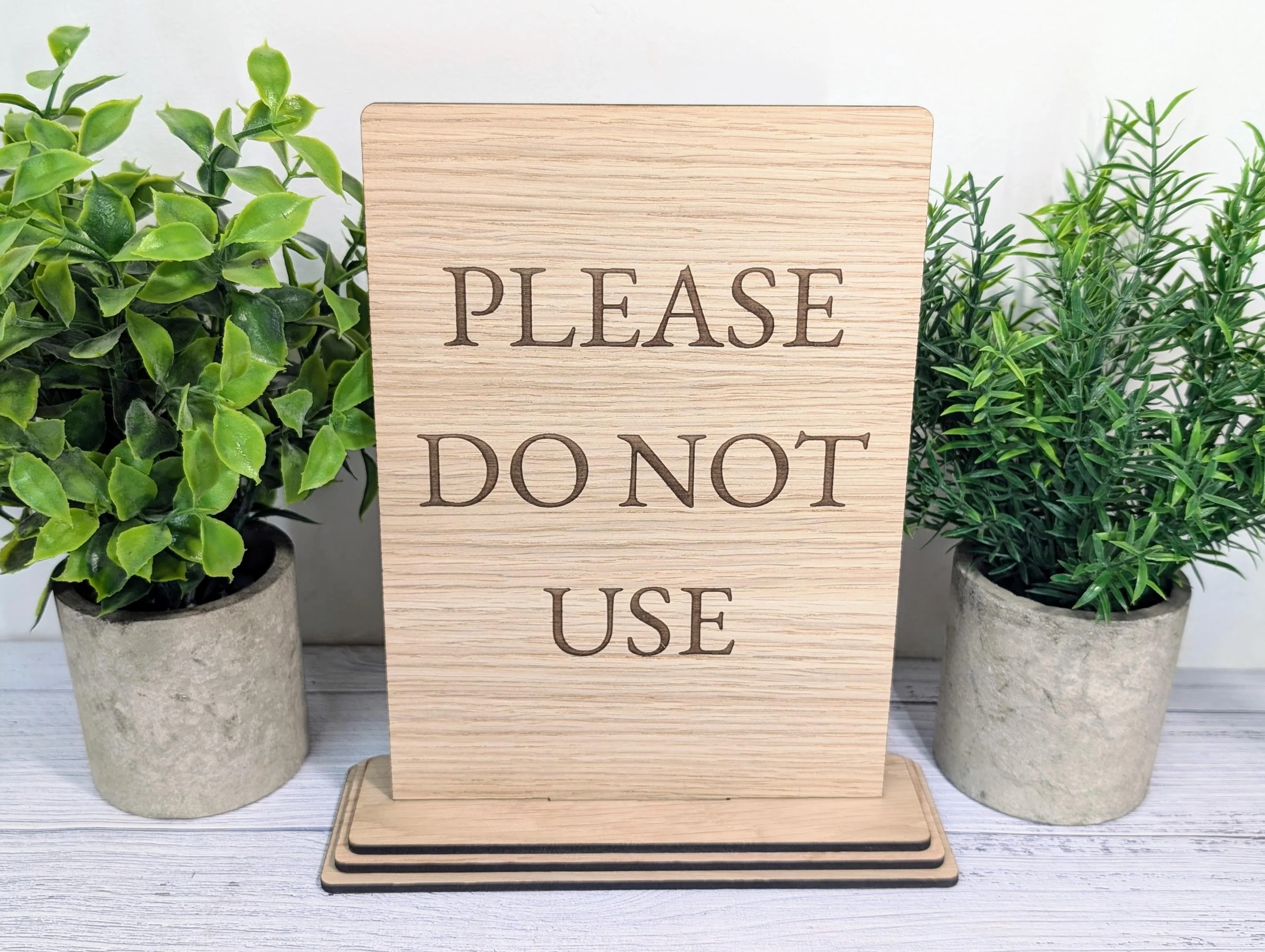 Please Do Not Use | Personalised Wooden Signs - Custom Text, Freestanding with Removable Base, XL Size, Table Signage Extra Large - Image 3