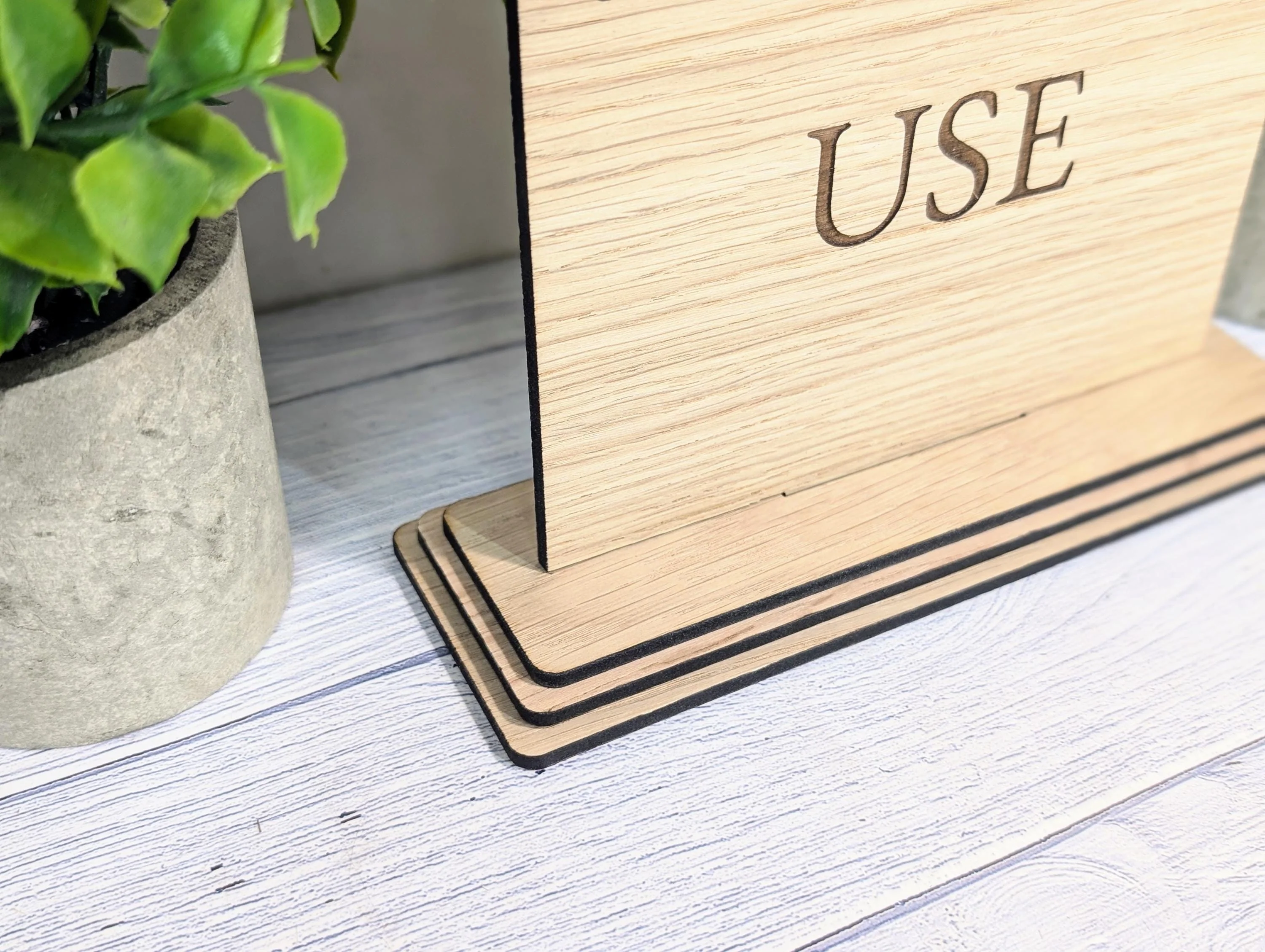 Please Do Not Use | Personalised Wooden Signs - Custom Text, Freestanding with Removable Base, XL Size, Table Signage Extra Large - Image 4