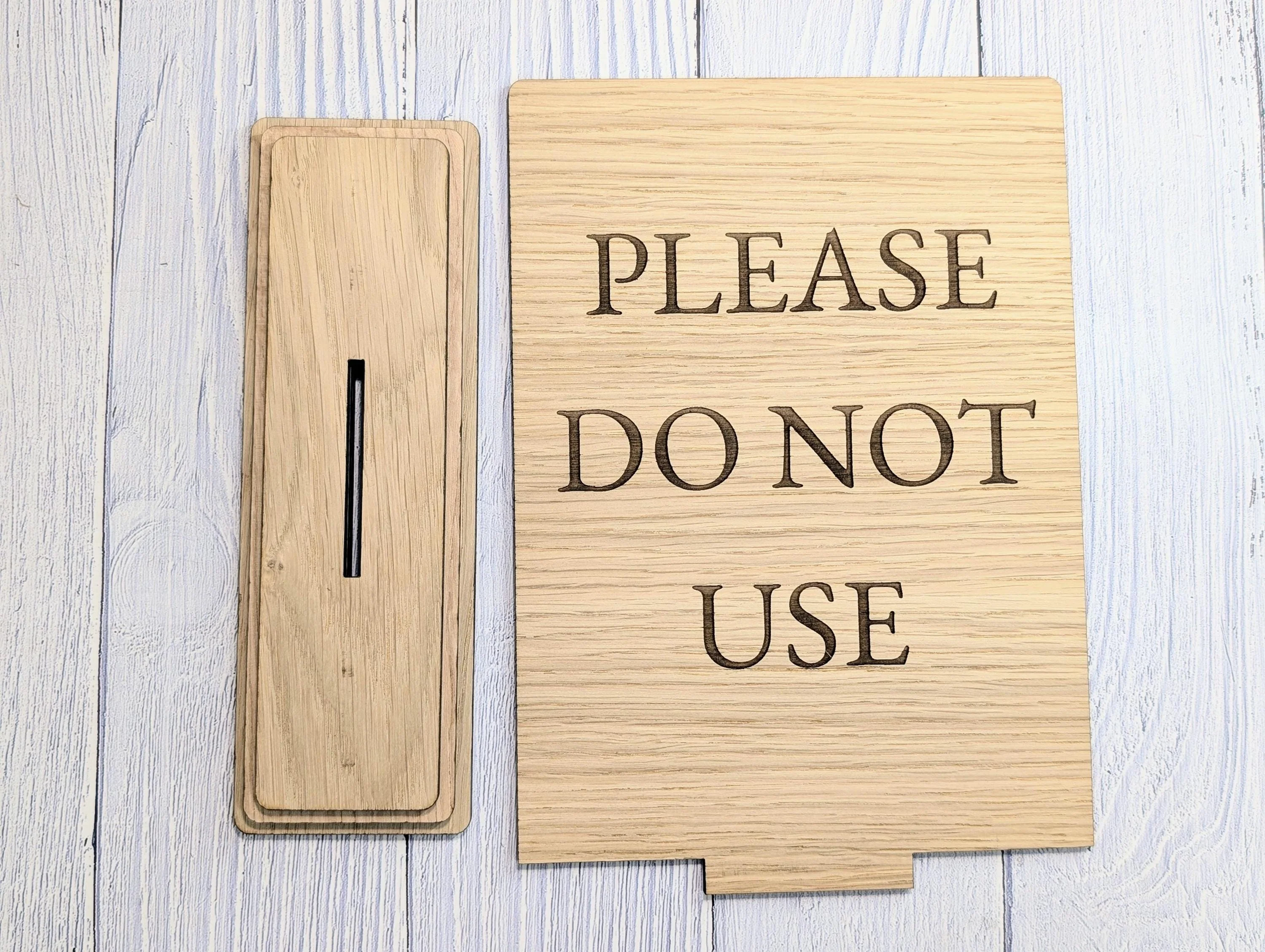 Please Do Not Use | Personalised Wooden Signs - Custom Text, Freestanding with Removable Base, XL Size, Table Signage Extra Large - Image 6