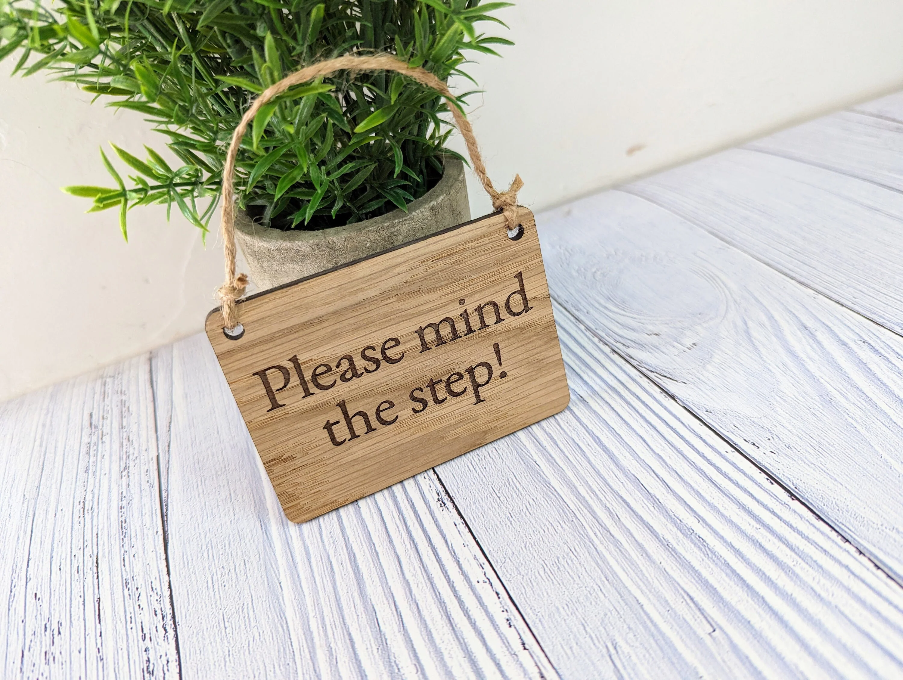 Please Mind the Step Sign - Customisable Wooden Warning Sign - Ideal for Home, Office, or Business - Eco-Friendly Materials - Image 4
