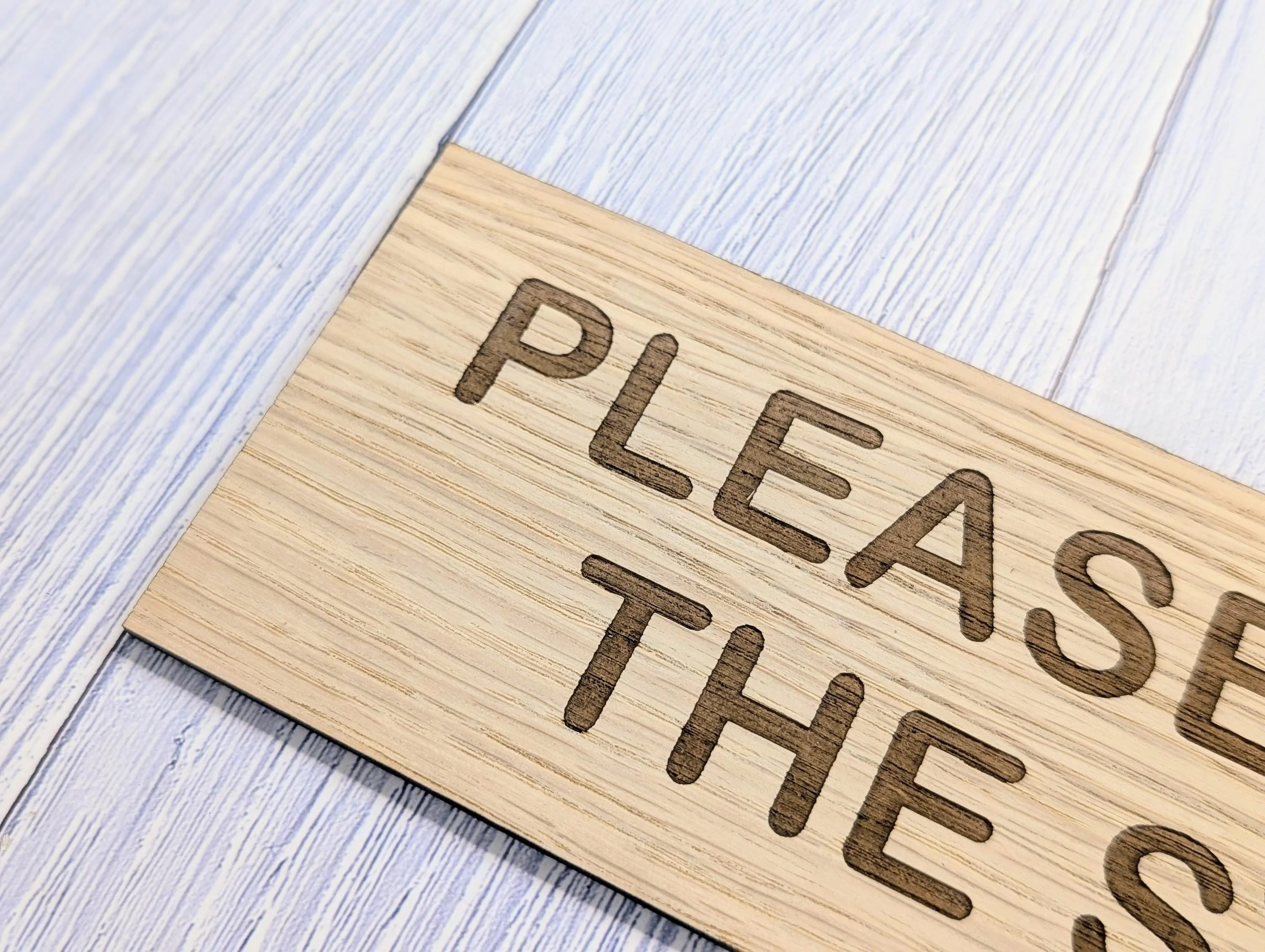 Please Mind The Step Sign – Personalised Wooden Door Sign | Custom Text Oak Veneer Wall Plaque | Private Shop Cafe Warehouse Office Signage - Image 7