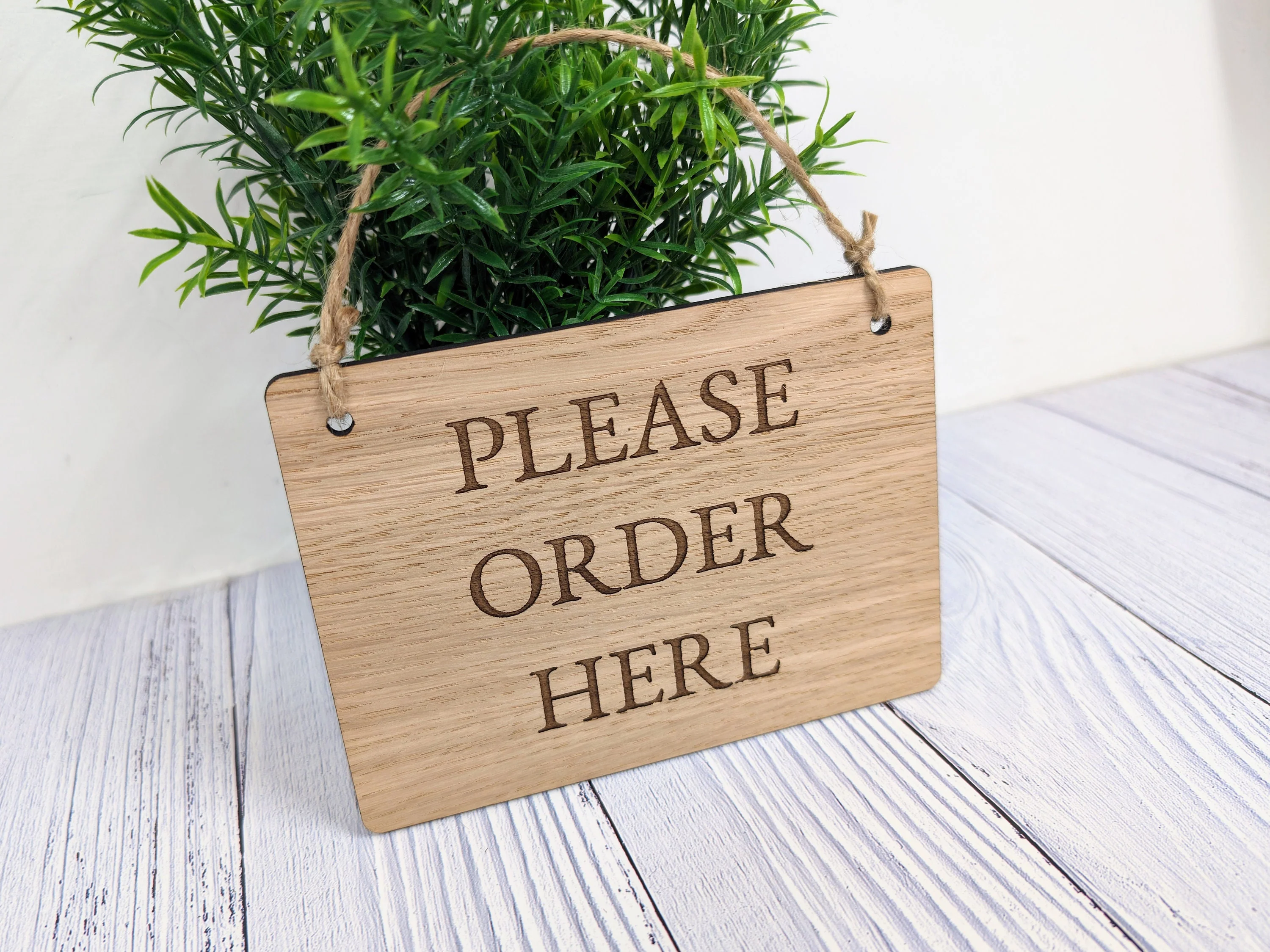 Please Order Here, Wooden Sign | Oak Veneer | Business Signage | Point of Sale Decor | Handcrafted in the UK - Image 2