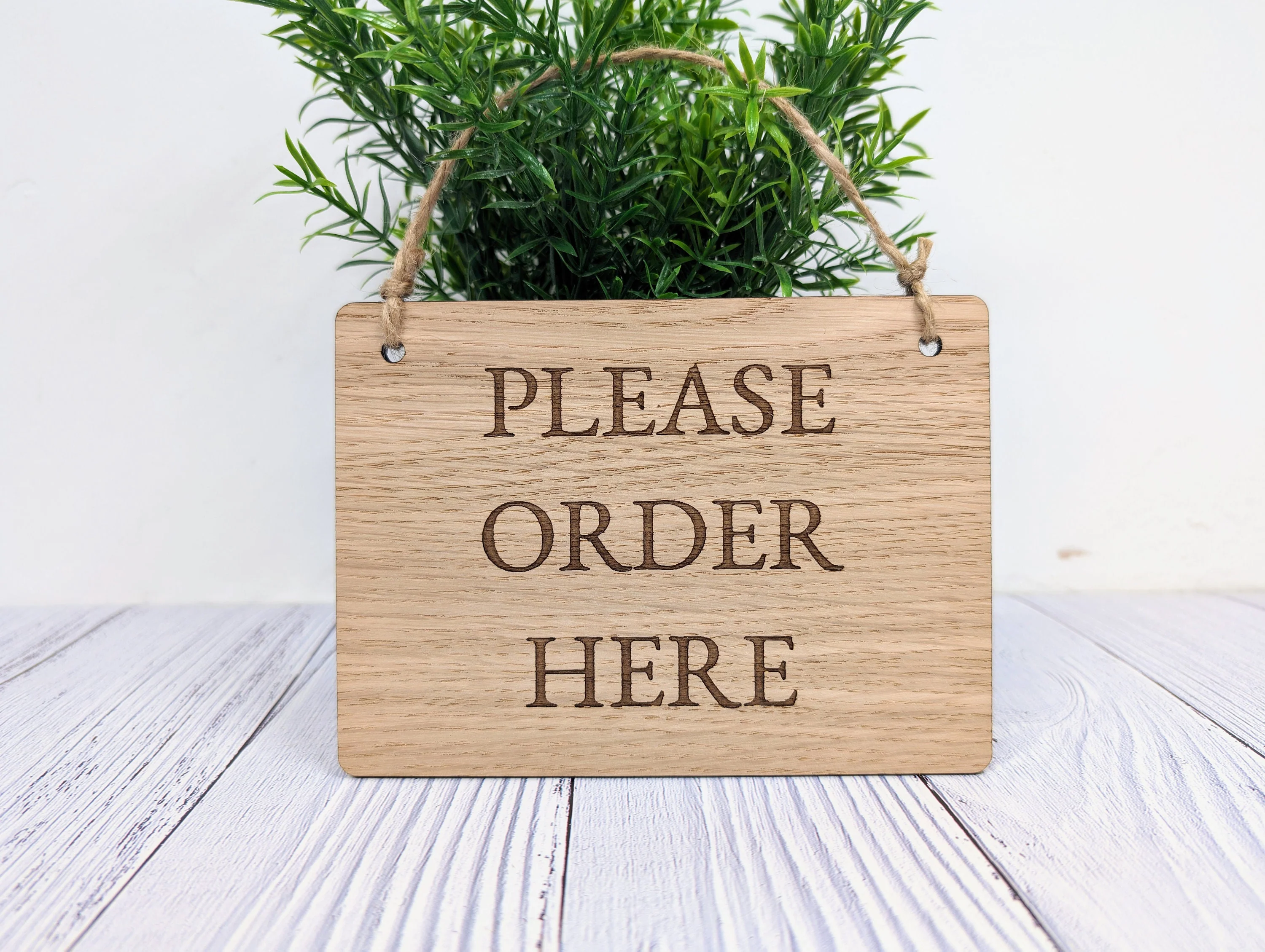 Please Order Here, Wooden Sign | Oak Veneer | Business Signage | Point of Sale Decor | Handcrafted in the UK - Image 4