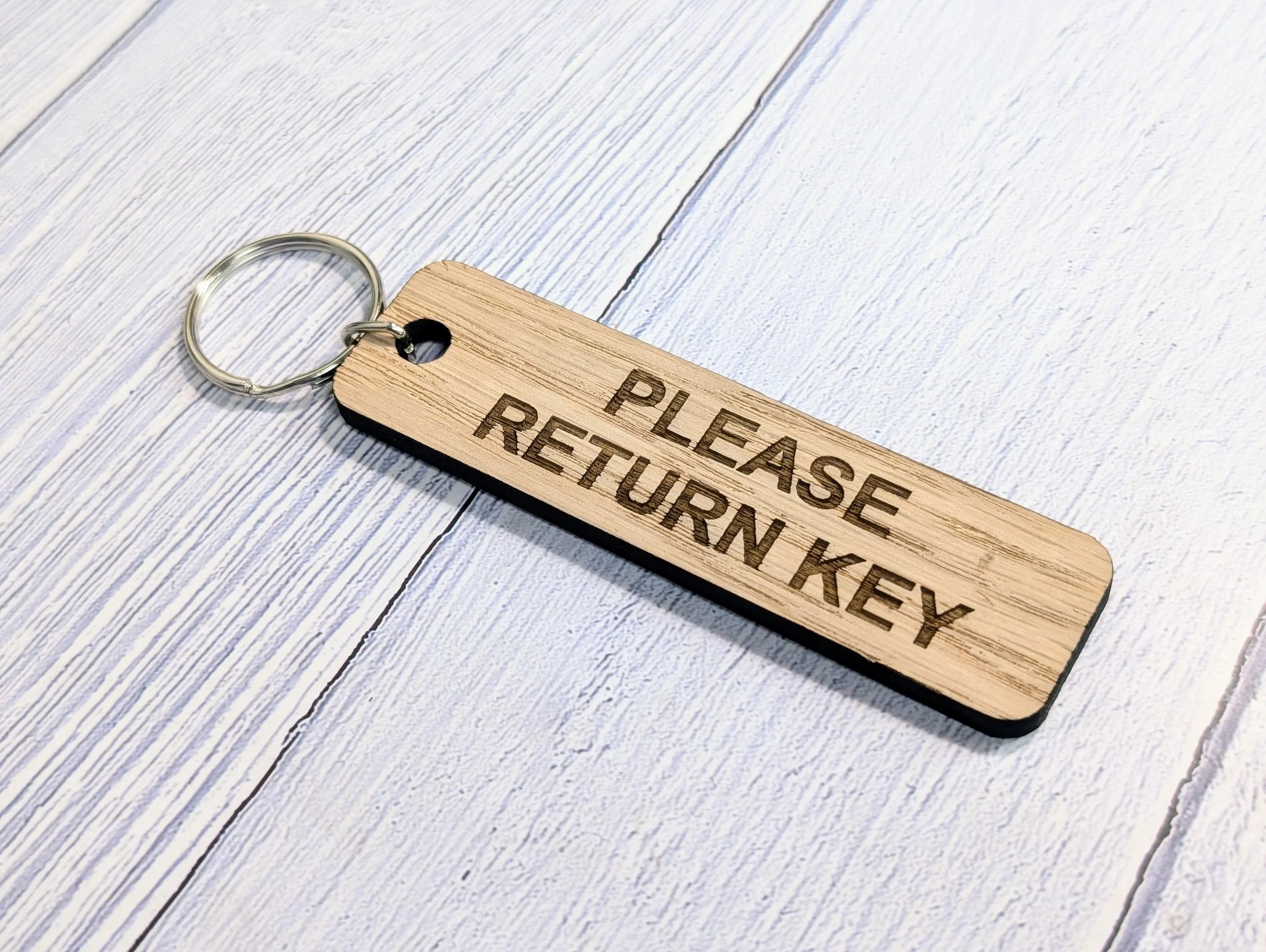Please Return Key Oak Keyring: Eco-Friendly Reminder - Image 5