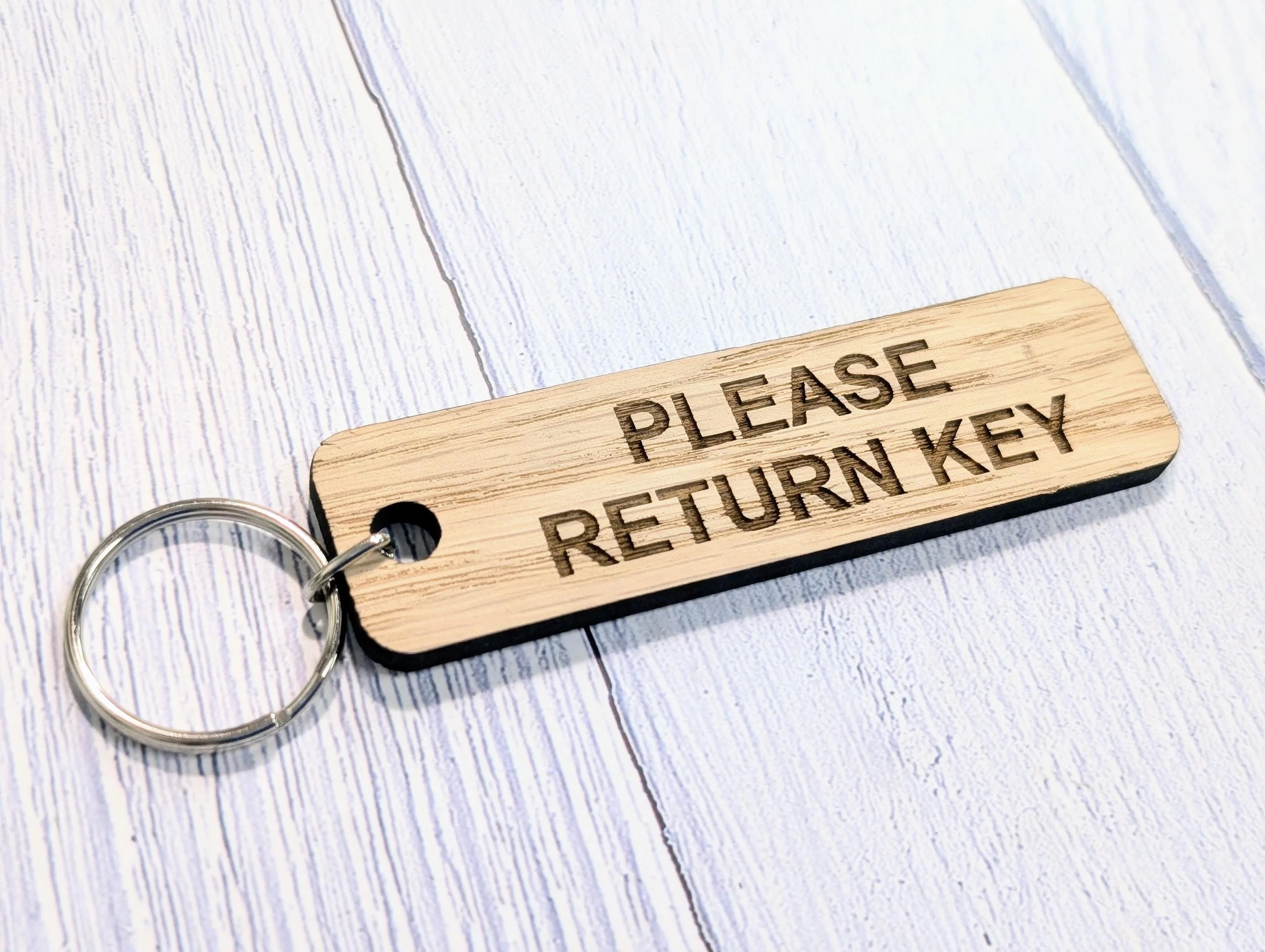 Please Return Key Oak Keyring: Eco-Friendly Reminder - Image 6