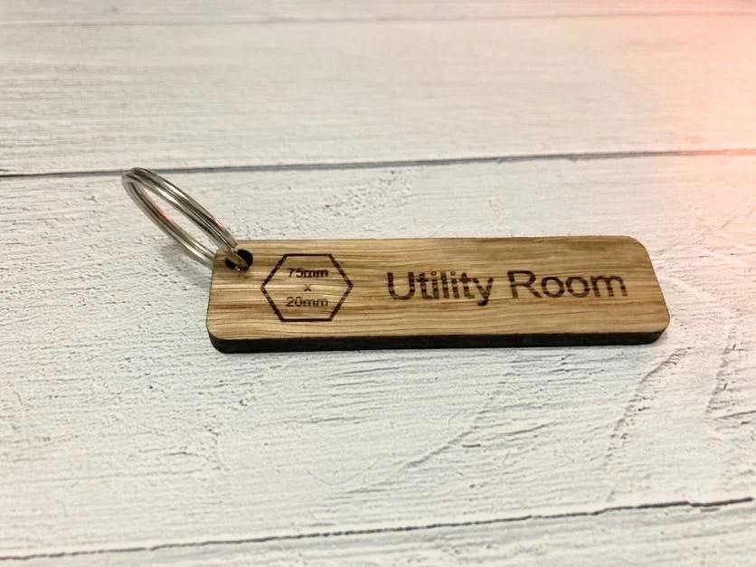 Premium Personalised Logo Keyrings - Crafted from Oak Wood | Various Sizes Available | Hotel Keyring, Business Keyring - Image 8