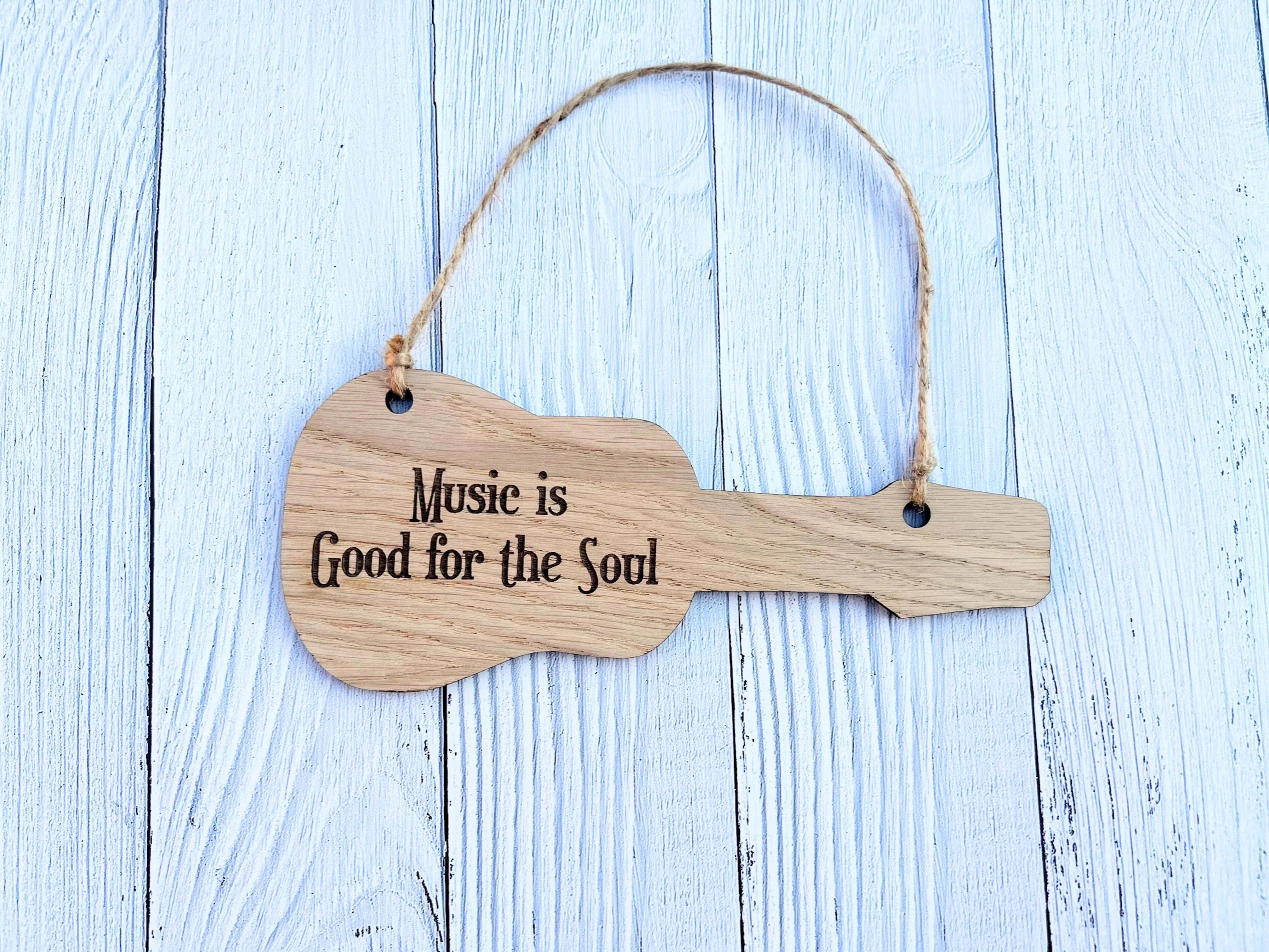 Personalised Wooden Acoustic Guitar Sign: Custom Music Gift