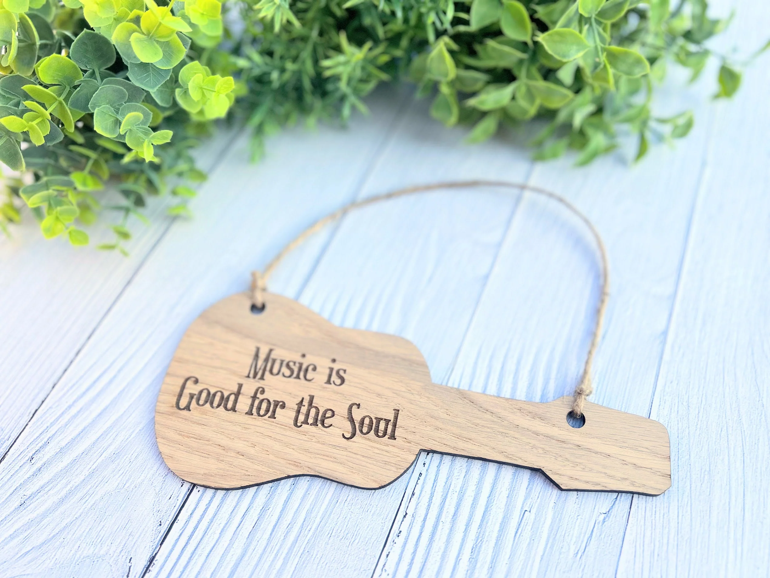 Personalised Wooden Acoustic Guitar Sign: Custom Music Gift - Image 2