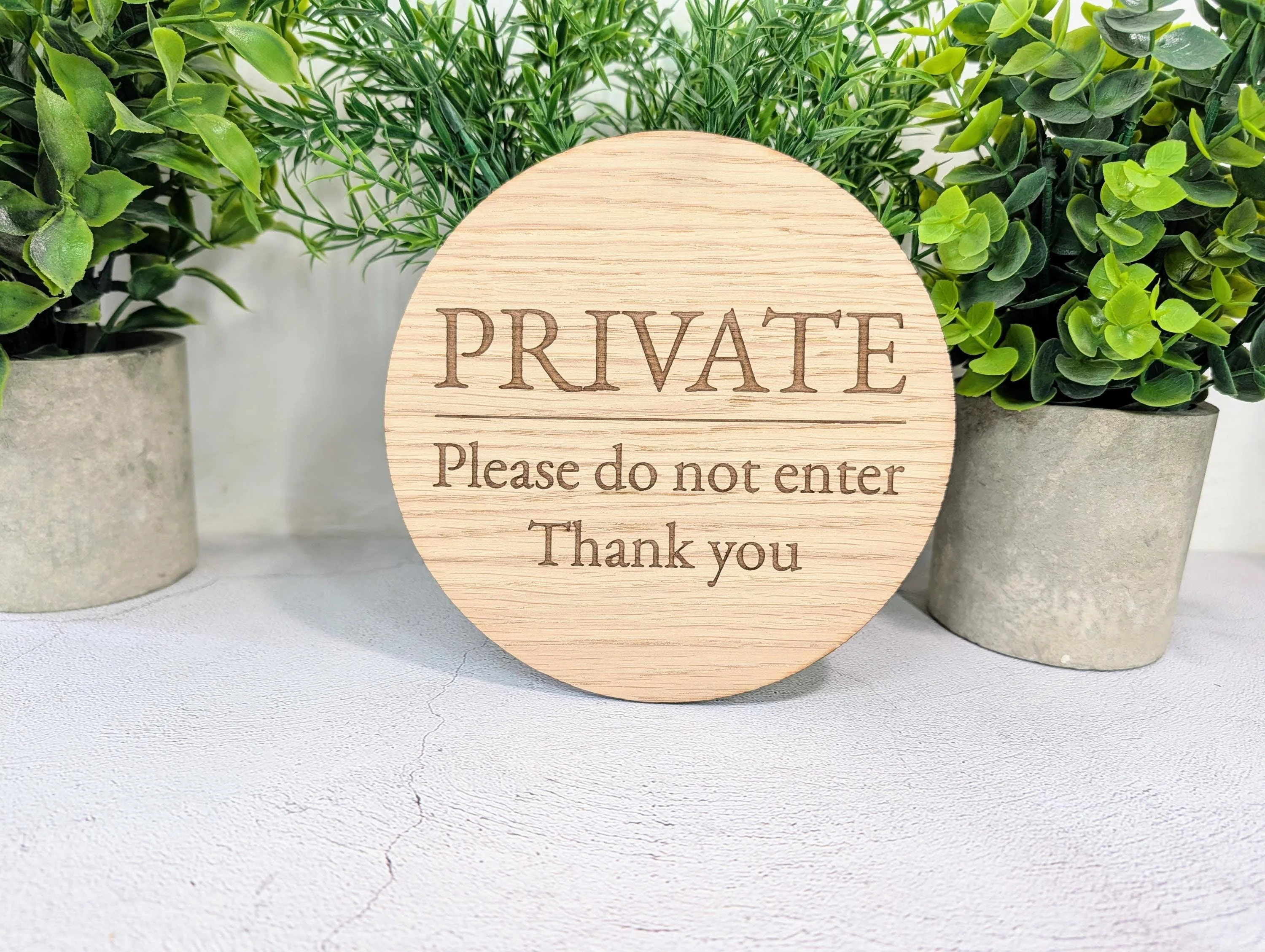 Private Do Not Enter Sign – Circular Oak Veneered Wooden Sign for Business, BnB or Home, Indoor Use Only, Handmade in Wales, Plastic-Free - Image 4