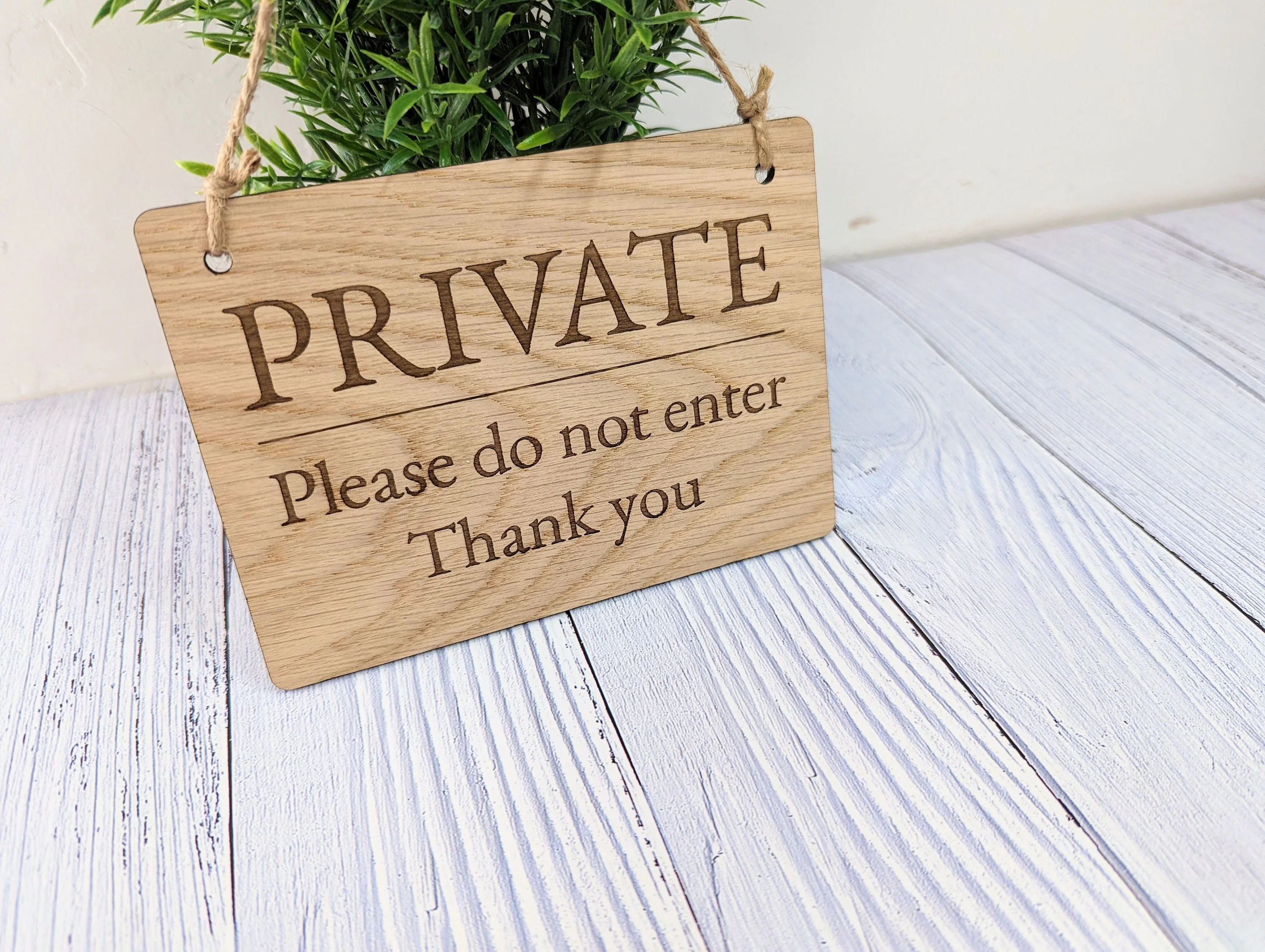 PRIVATE Please Do Not Enter Sign - Customisable Wooden Privacy Sign - Ideal for Home, Office, or Business - Eco-Friendly Materials - Image 2