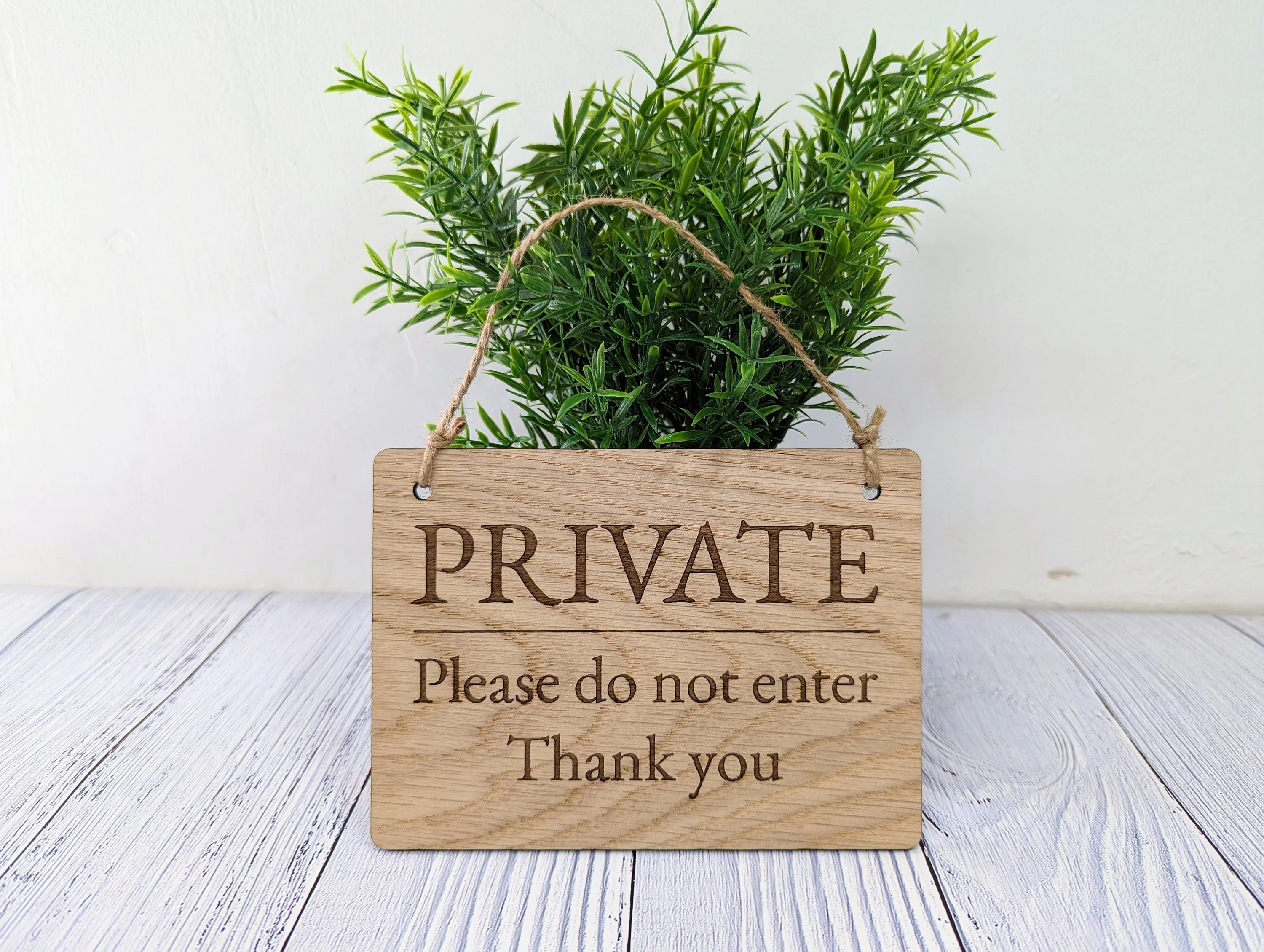 PRIVATE Please Do Not Enter Sign - Customisable Wooden Privacy Sign - Ideal for Home, Office, or Business - Eco-Friendly Materials - Image 3