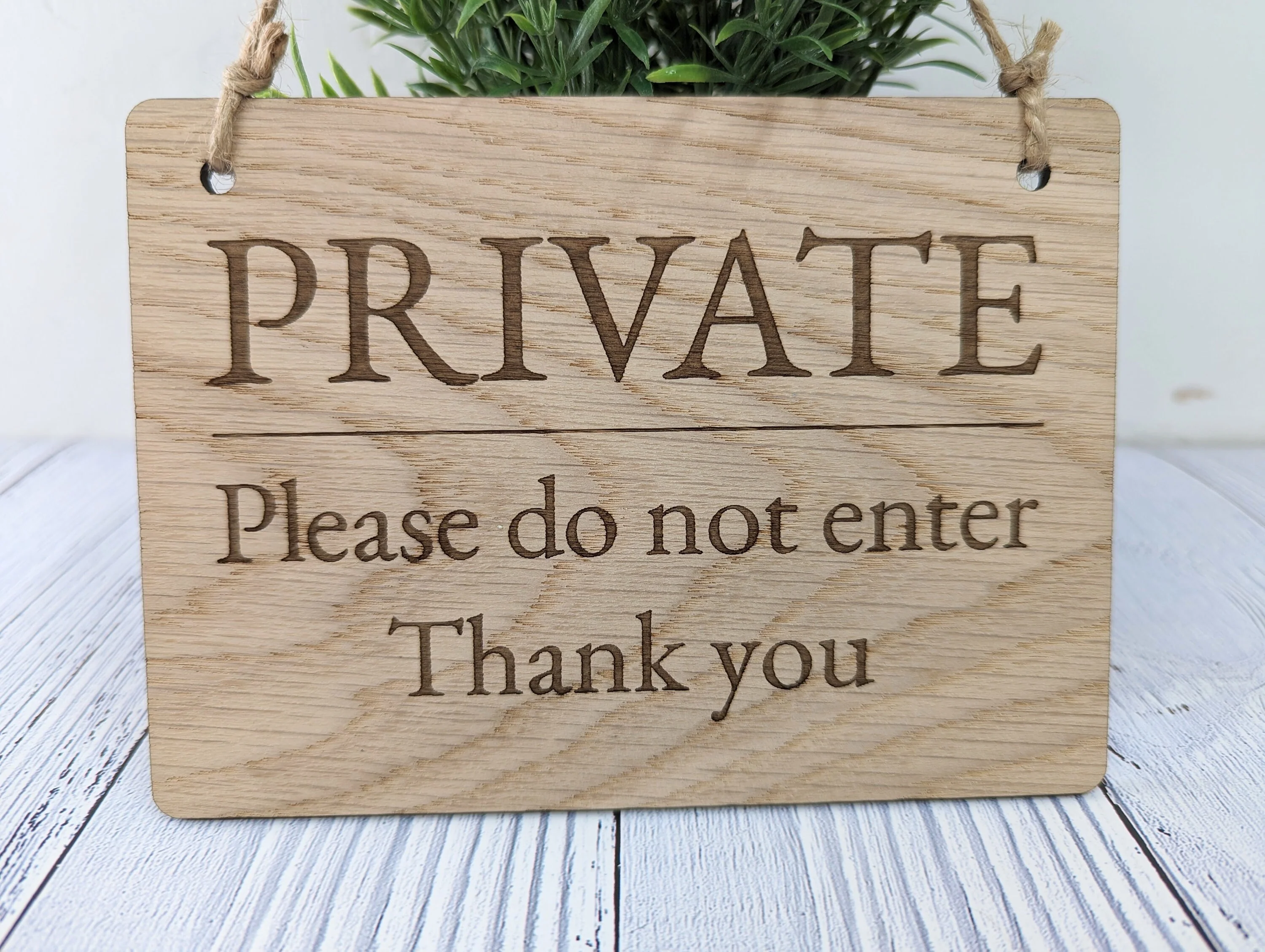 PRIVATE Please Do Not Enter Sign - Customisable Wooden Privacy Sign - Ideal for Home, Office, or Business - Eco-Friendly Materials - Image 4