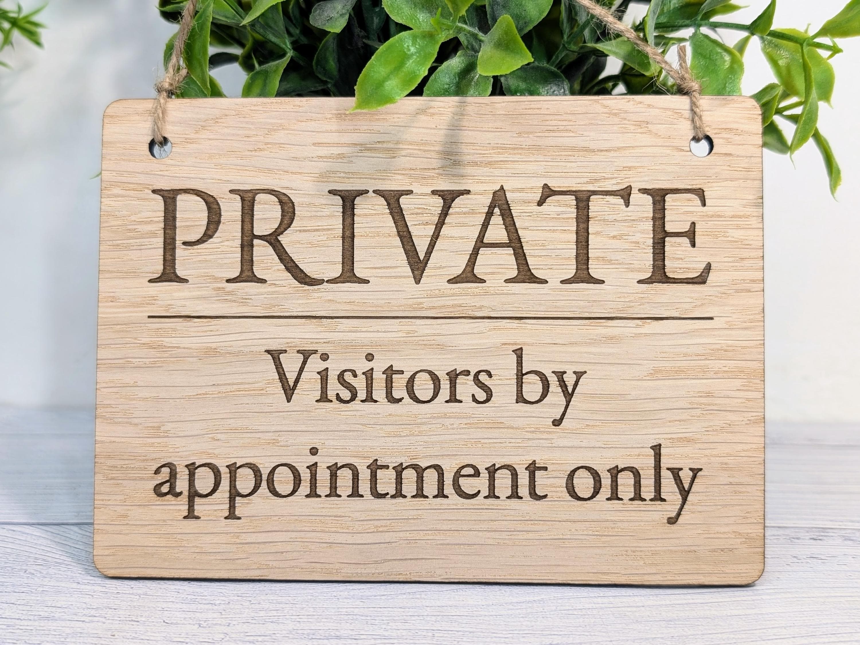 PRIVATE Visitors by Appointment Only Sign - Customisable Wooden Privacy Sign - Ideal for Home, Office, or Business - Eco-Friendly Materials - Image 2