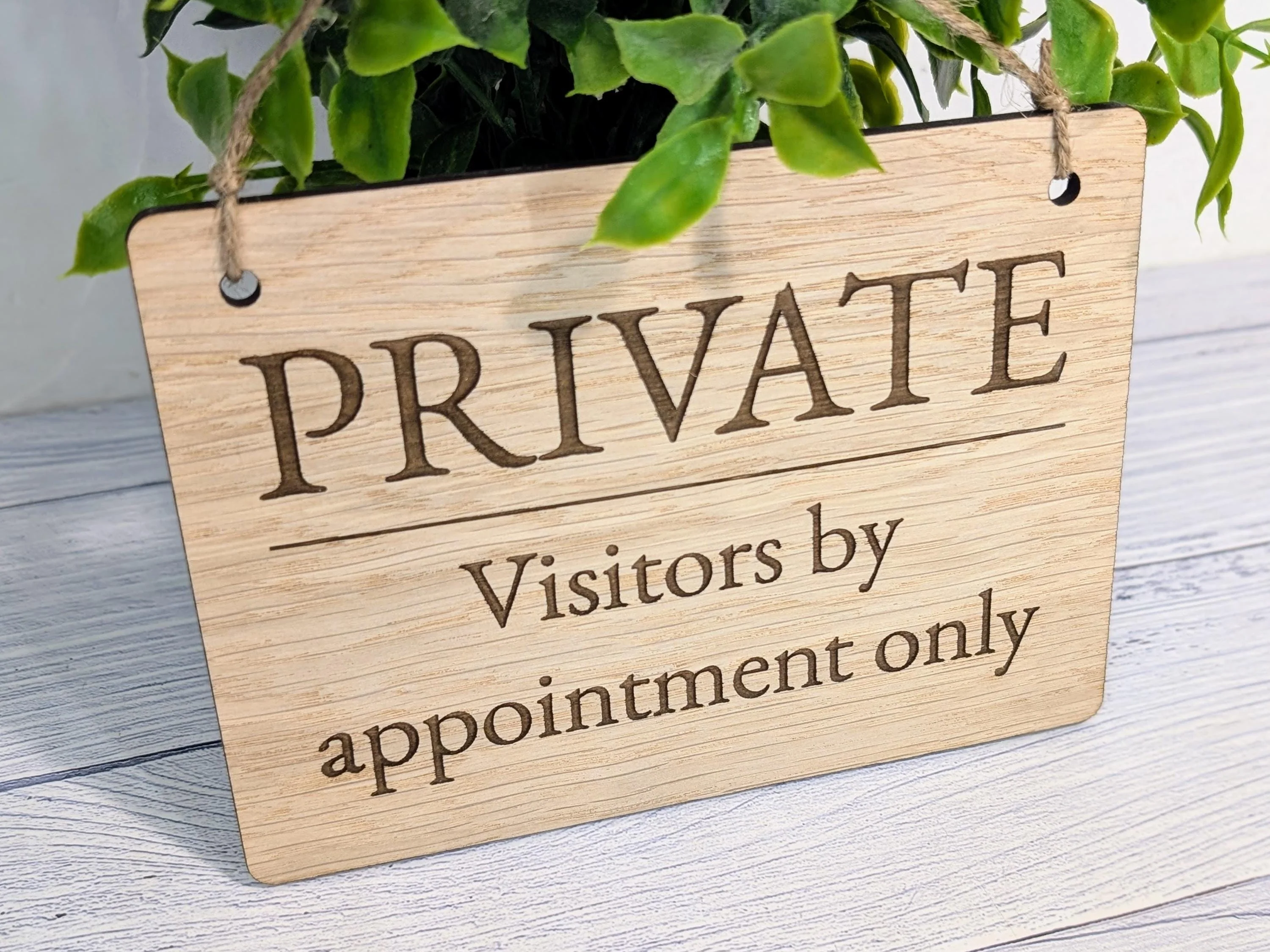 PRIVATE Visitors by Appointment Only Sign - Customisable Wooden Privacy Sign - Ideal for Home, Office, or Business - Eco-Friendly Materials - Image 3
