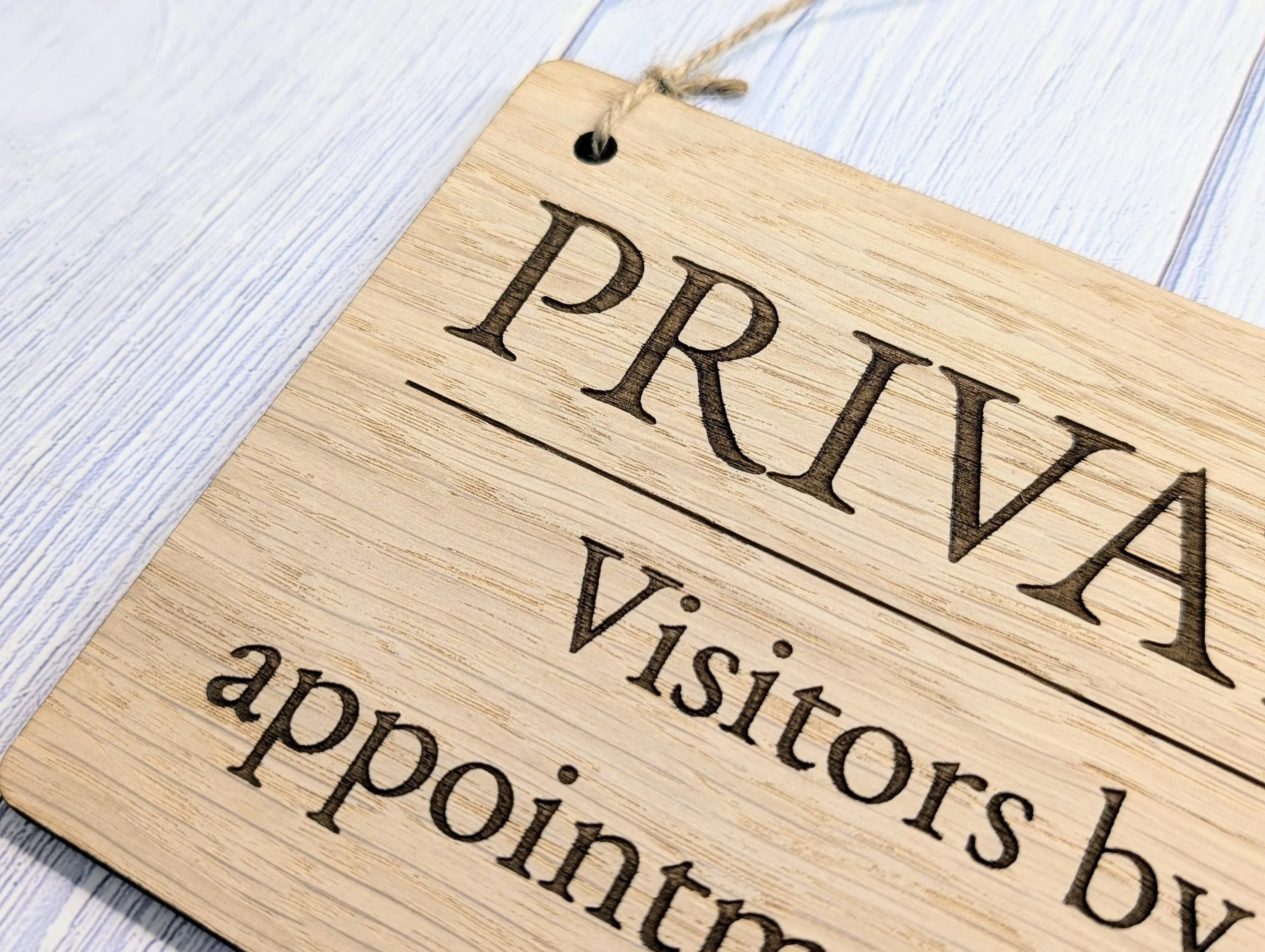PRIVATE Visitors by Appointment Only Sign - Customisable Wooden Privacy Sign - Ideal for Home, Office, or Business - Eco-Friendly Materials - Image 5