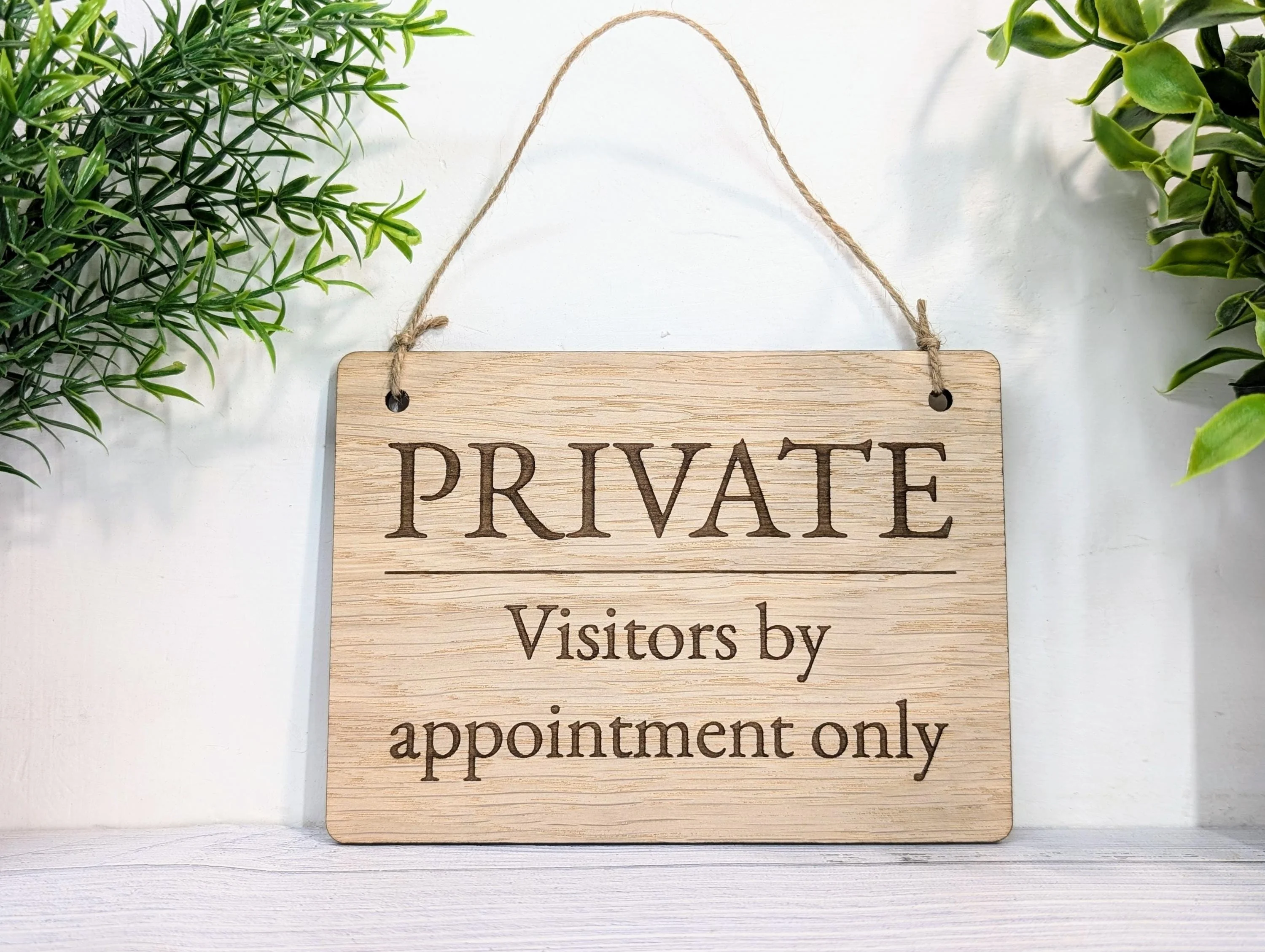 PRIVATE Visitors by Appointment Only Sign - Customisable Wooden Privacy Sign - Ideal for Home, Office, or Business - Eco-Friendly Materials - Image 6