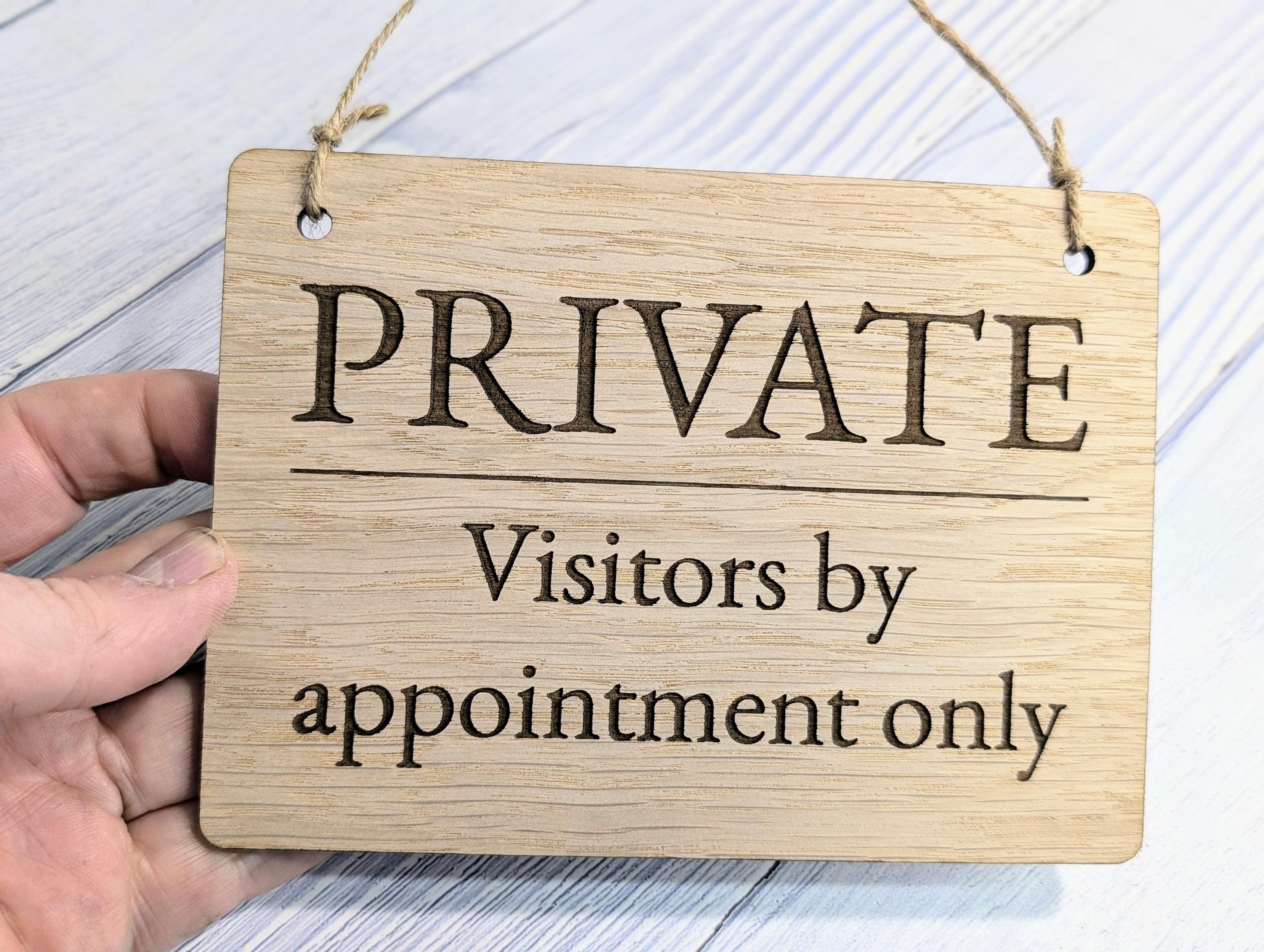 PRIVATE Visitors by Appointment Only Sign - Customisable Wooden Privacy Sign - Ideal for Home, Office, or Business - Eco-Friendly Materials - Image 9