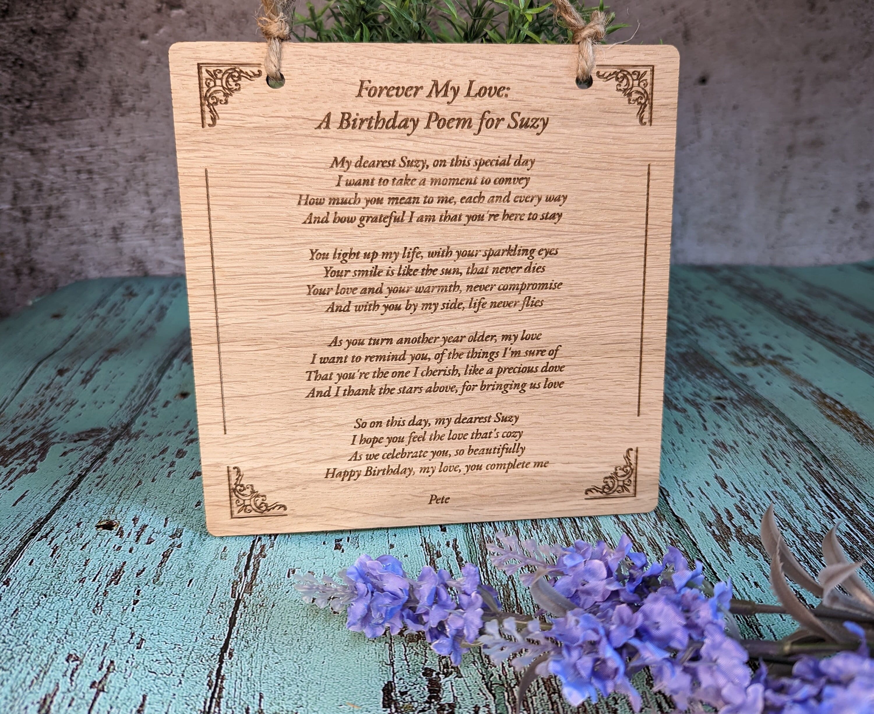 Professional Poem Writing, Personalised Wooden Poem Sign - Custom Poem Gift for Anniversary, Birthday, Wedding, or Proposal - Image 10