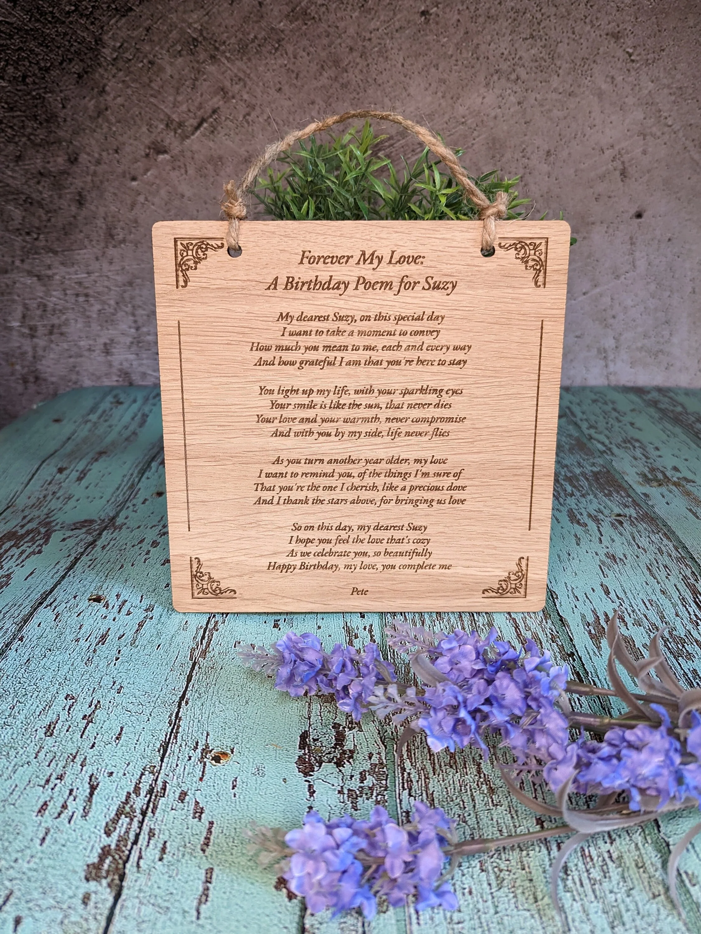Professional Poem Writing, Personalised Wooden Poem Sign - Custom Poem Gift for Anniversary, Birthday, Wedding, or Proposal - Image 2