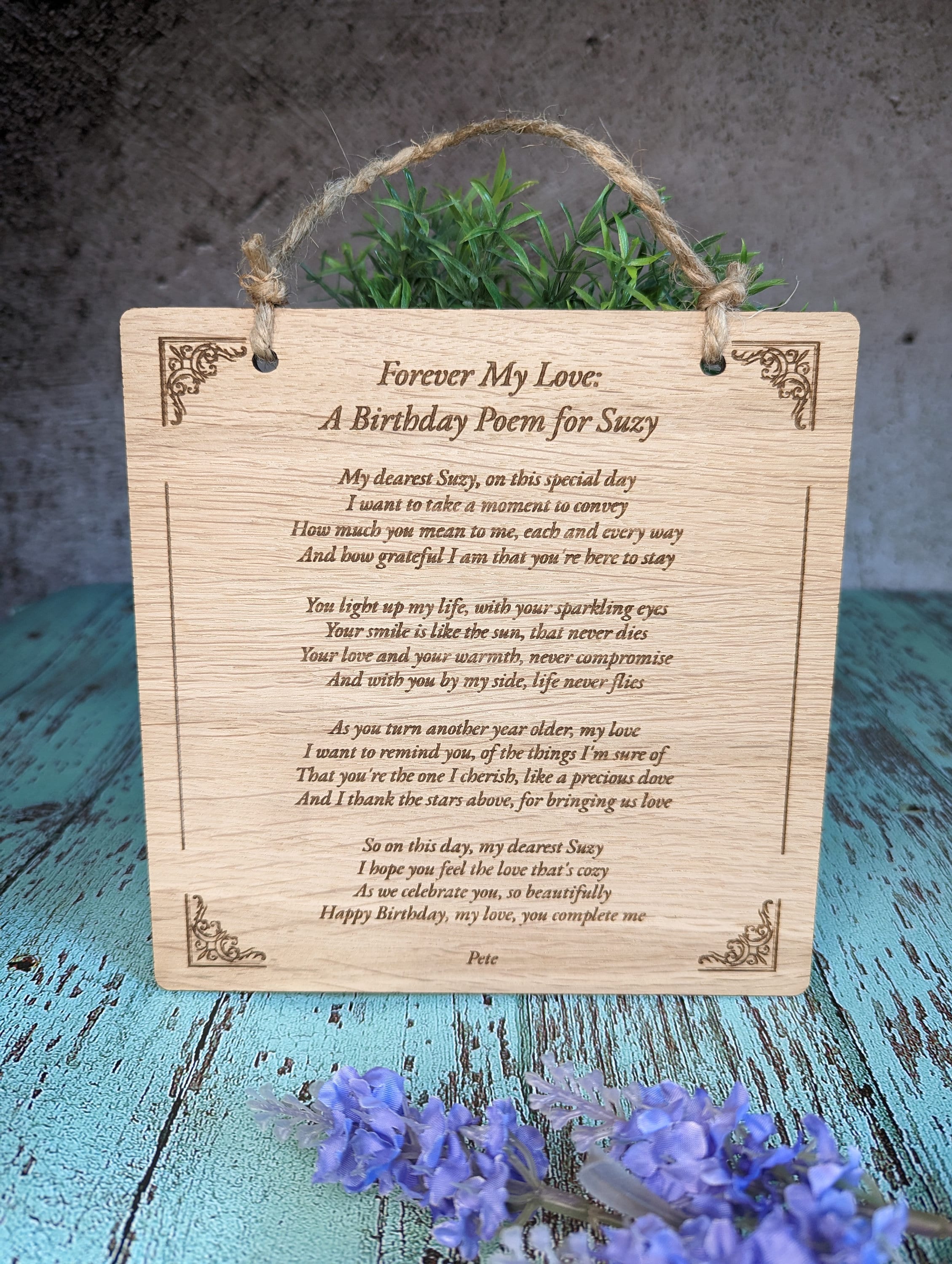 Professional Poem Writing, Personalised Wooden Poem Sign - Custom Poem Gift for Anniversary, Birthday, Wedding, or Proposal - Image 3