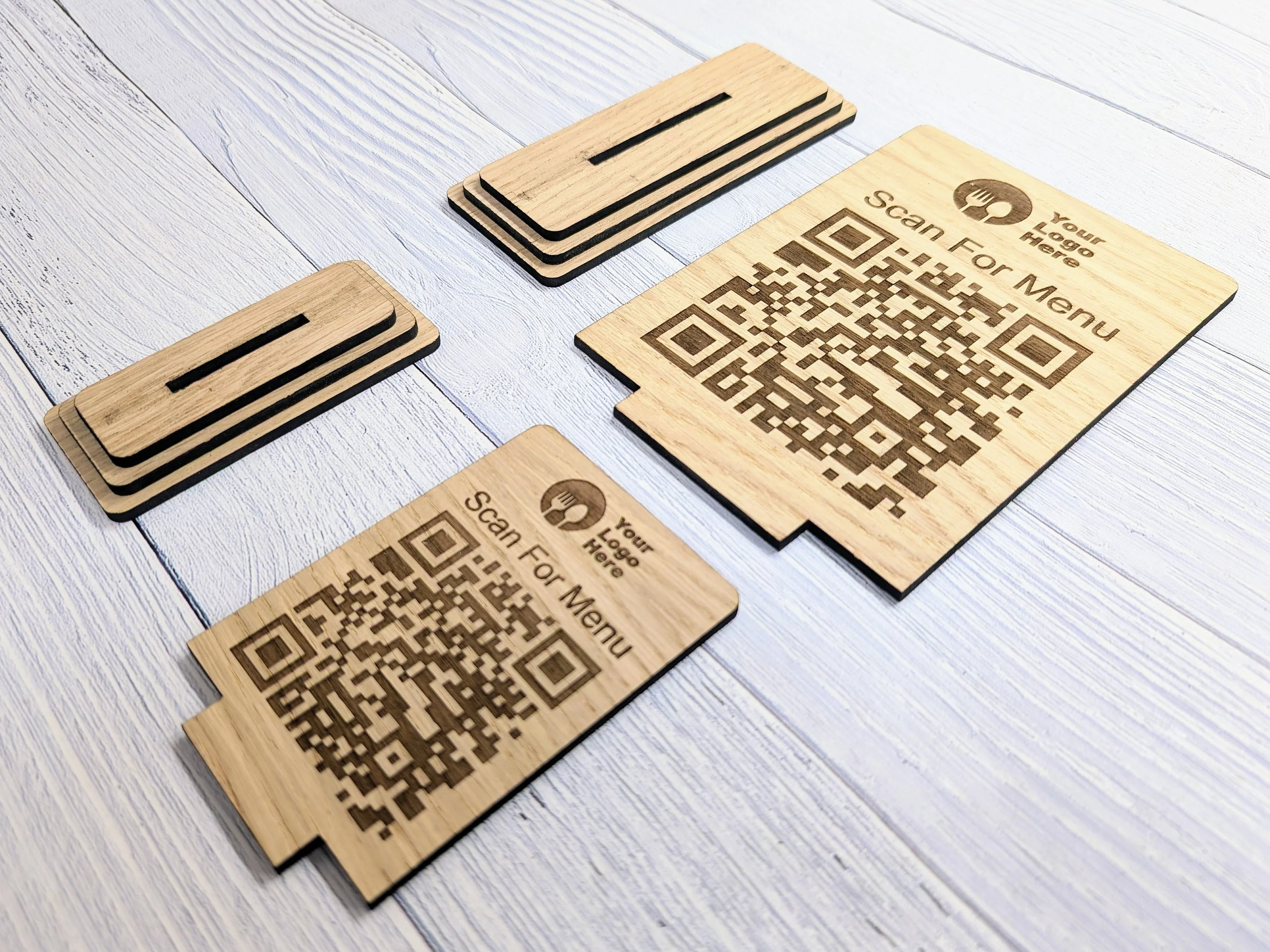 QR Code 'Scan for Menu' Wooden Sign - Add Your Logo, Ideal for Restaurants, Bars, Cafes, Hotels, Eco-Friendly, Custom Design in 2 Sizes - Image 7