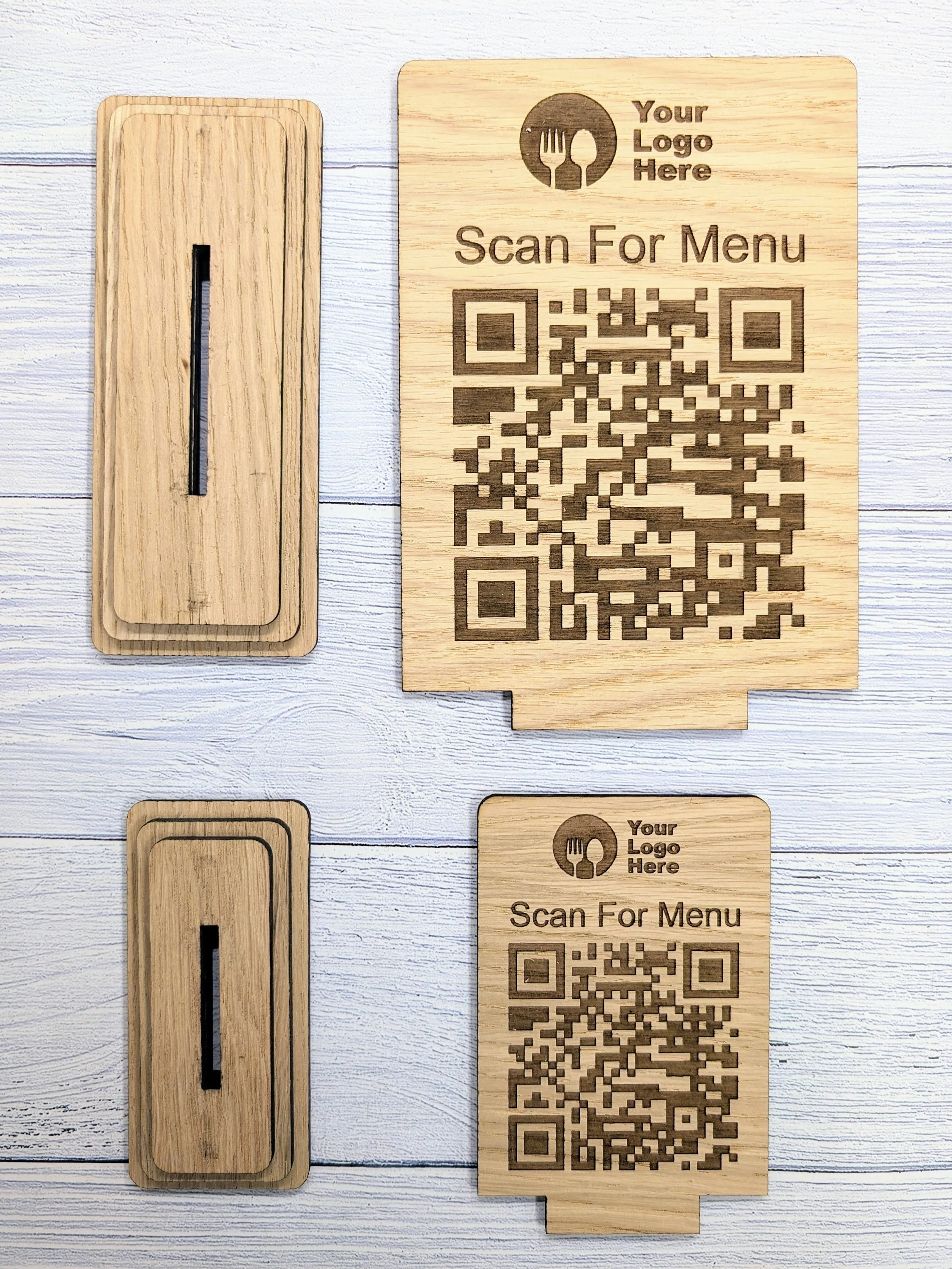 QR Code 'Scan for Menu' Wooden Sign - Add Your Logo, Ideal for Restaurants, Bars, Cafes, Hotels, Eco-Friendly, Custom Design in 2 Sizes - Image 8