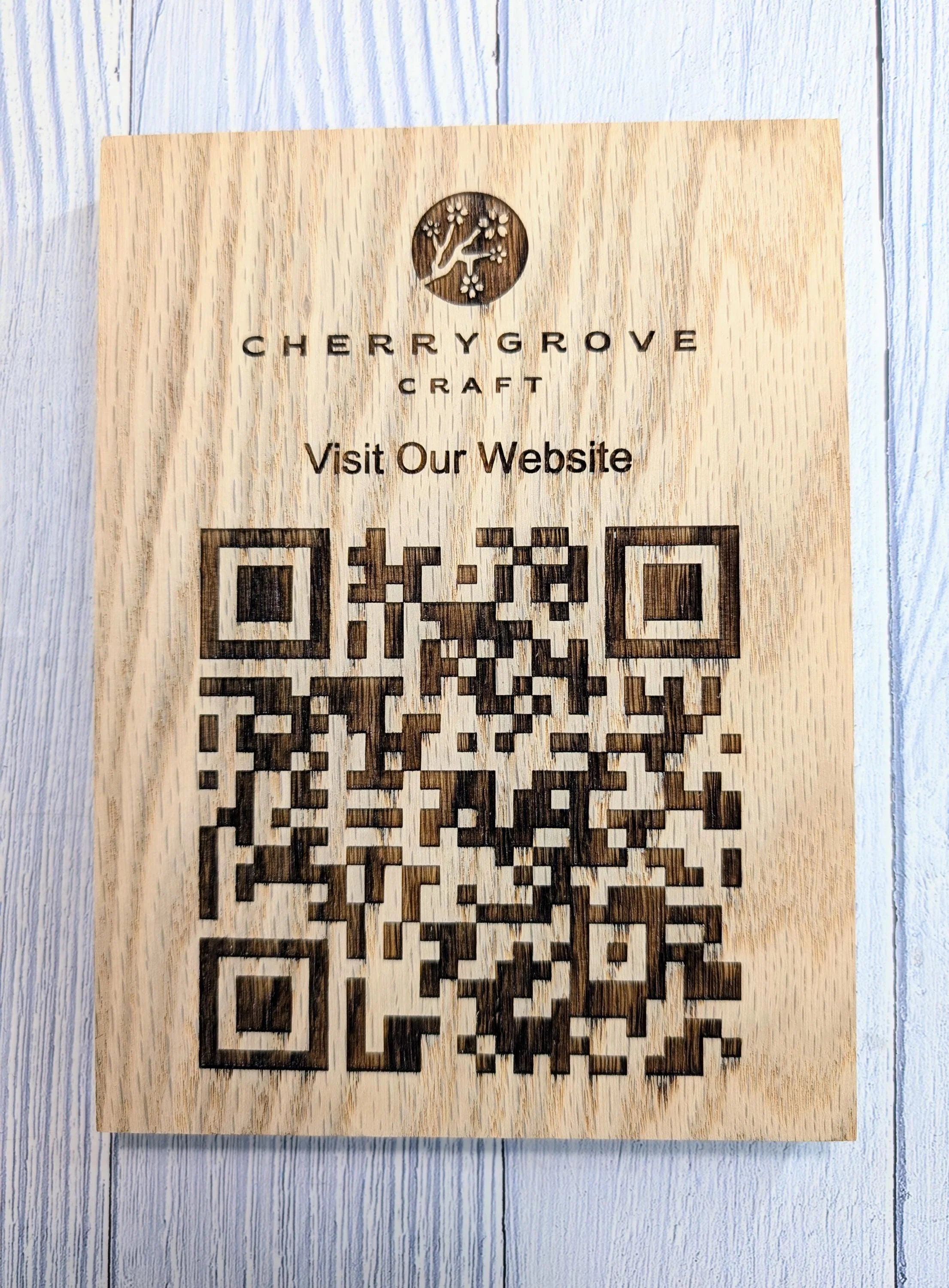 QR Code Solid Oak Large Blocks - Personalised Oak Blocks - QR Code - Custom Table Signage - Menus, Websites, Social Media, 150mm x 200mm - Image 7