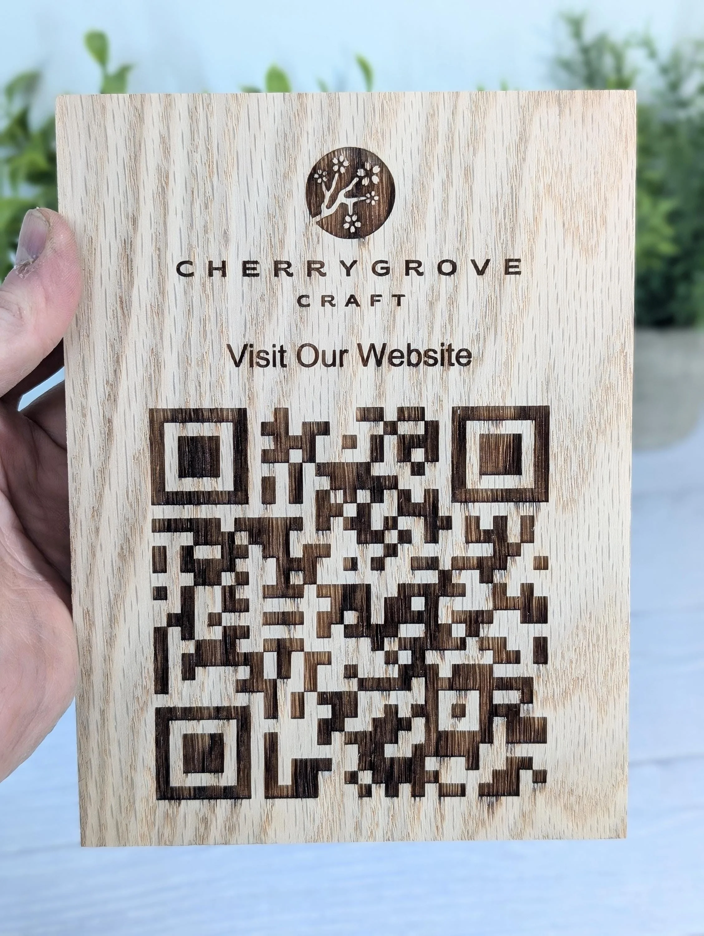 QR Code Solid Oak Large Blocks - Personalised Oak Blocks - QR Code - Custom Table Signage - Menus, Websites, Social Media, 150mm x 200mm - Image 8