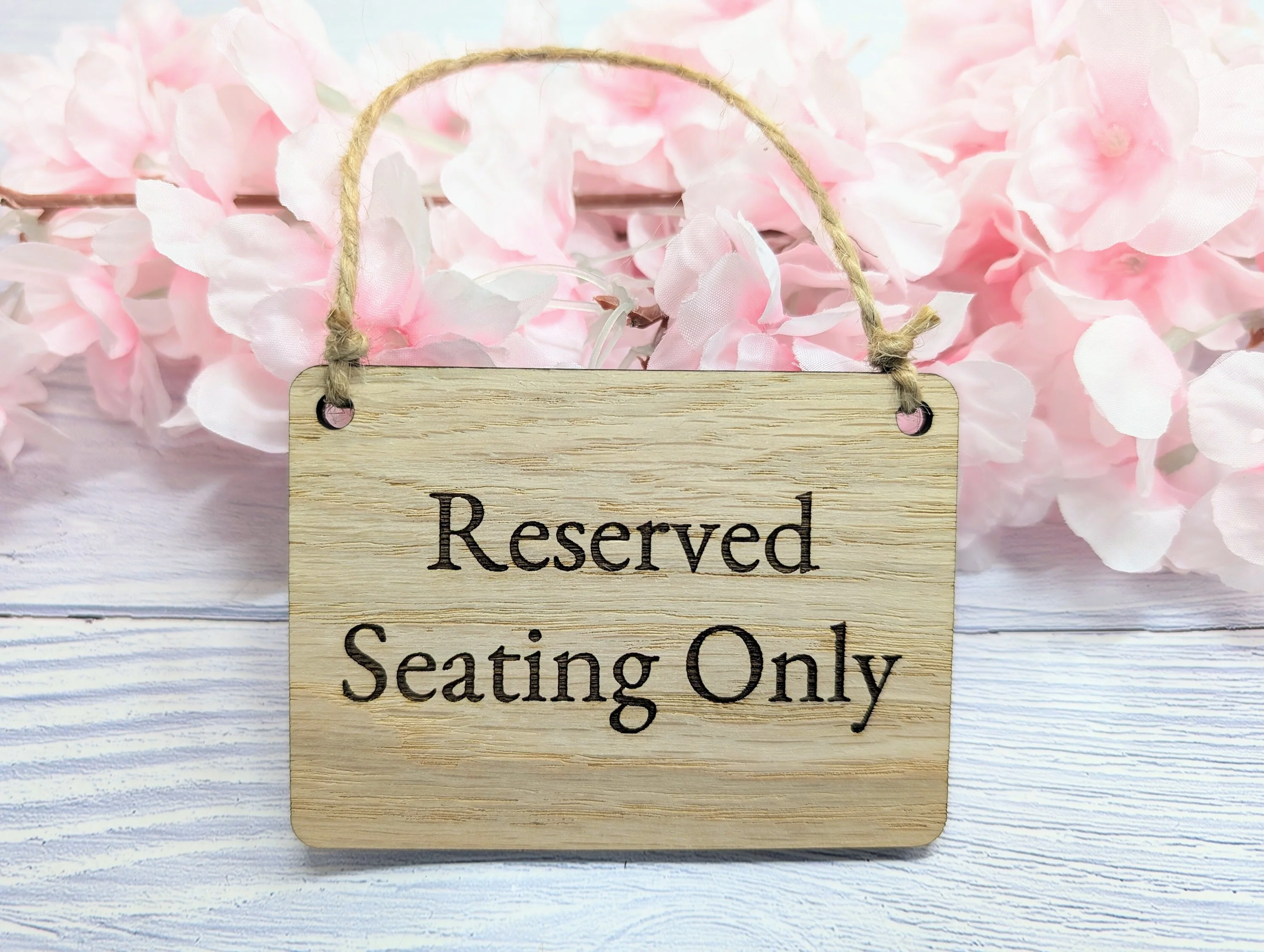 Reserved Seating Only Wooden Sign - Elegant Indoor Signage - Available in 4 Sizes - Door Sign, Wall Sign, Bulk Welcome - Image 2