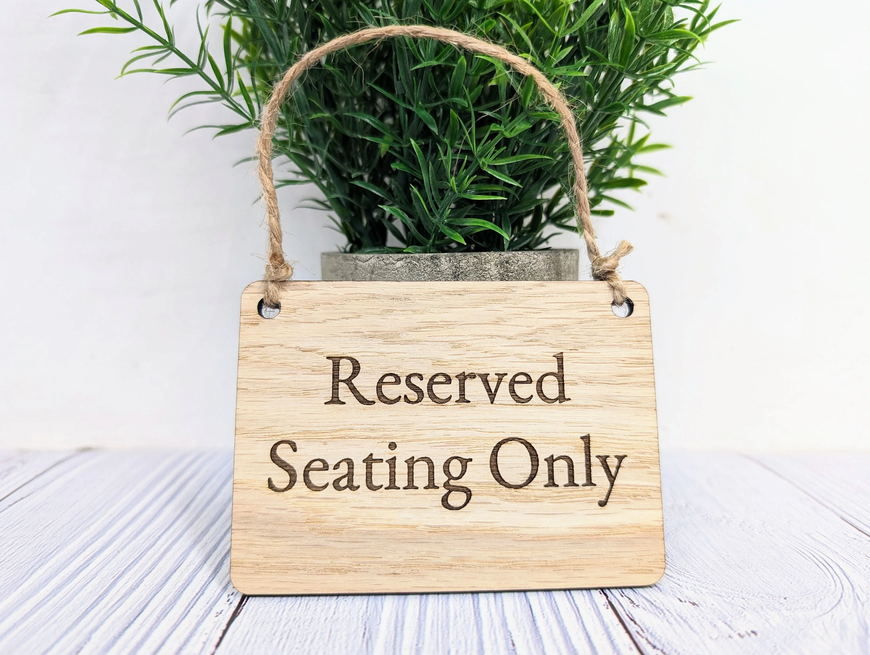 Reserved Seating Only Wooden Sign - Elegant Indoor Signage - Available in 4 Sizes - Door Sign, Wall Sign, Bulk Welcome - Image 3