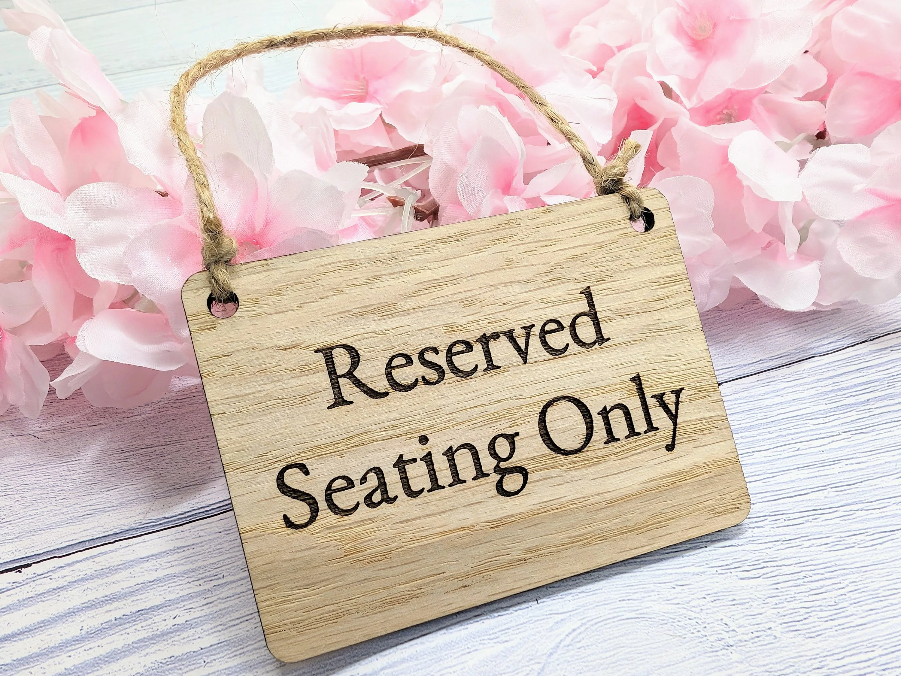 Reserved Seating Only Wooden Sign - Elegant Indoor Signage - Available in 4 Sizes - Door Sign, Wall Sign, Bulk Welcome - Image 4