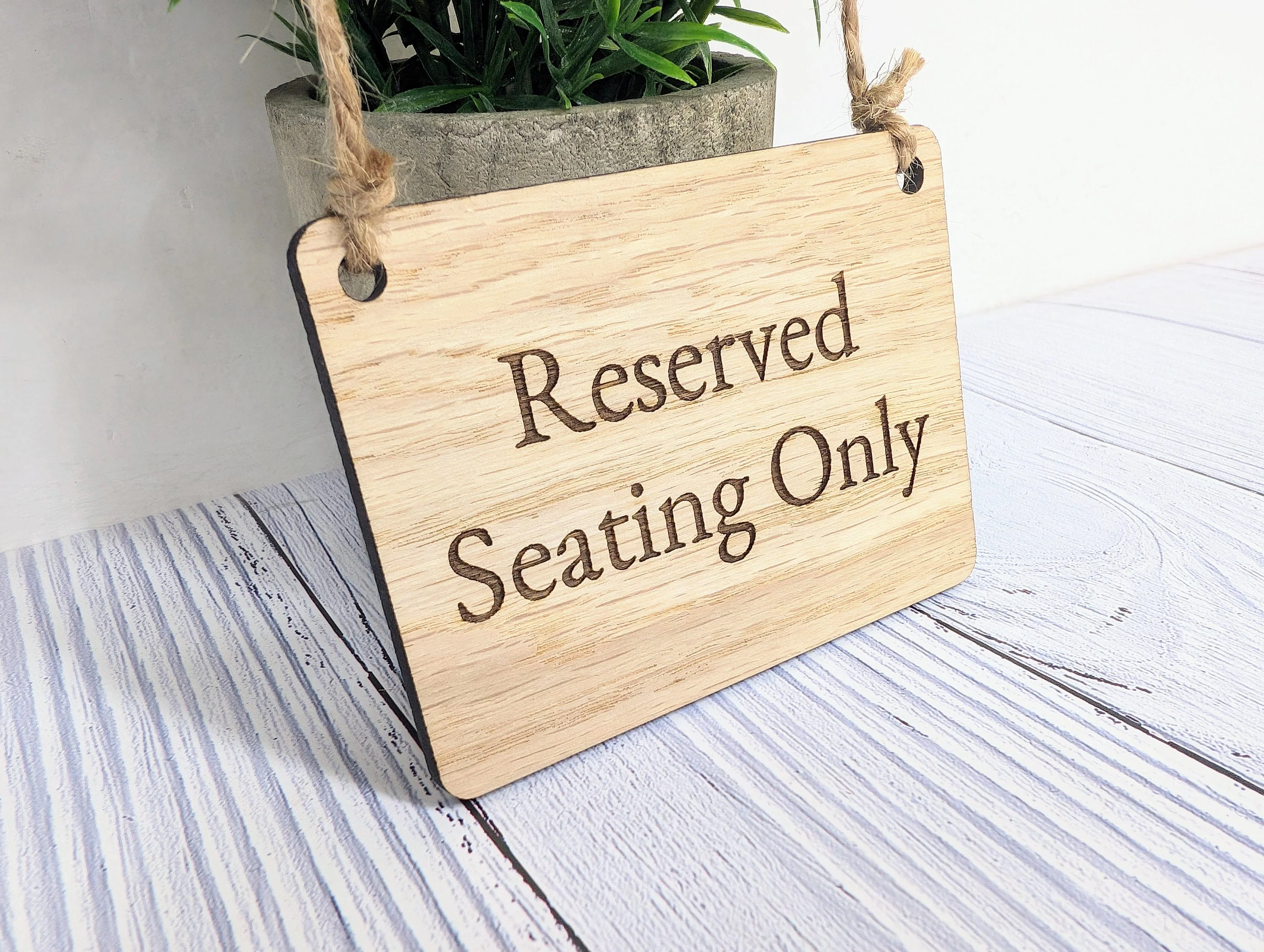 Reserved Seating Only Wooden Sign - Elegant Indoor Signage - Available in 4 Sizes - Door Sign, Wall Sign, Bulk Welcome - Image 9