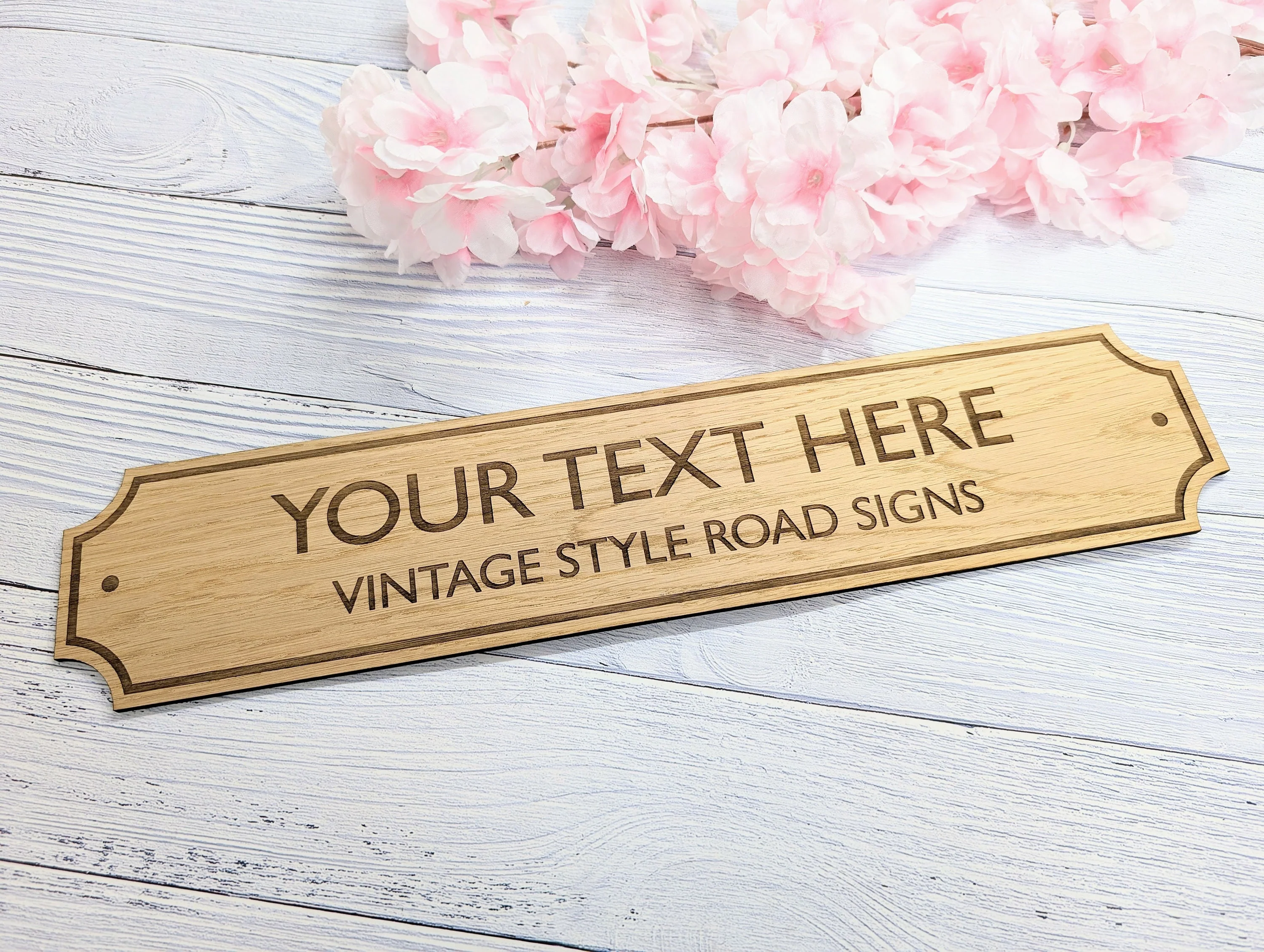 Retro British Street Name Sign - Personalised Oak Veneer, 4 Sizes | Custom Text, Vintage Style, Handcrafted in Wales - Image 9