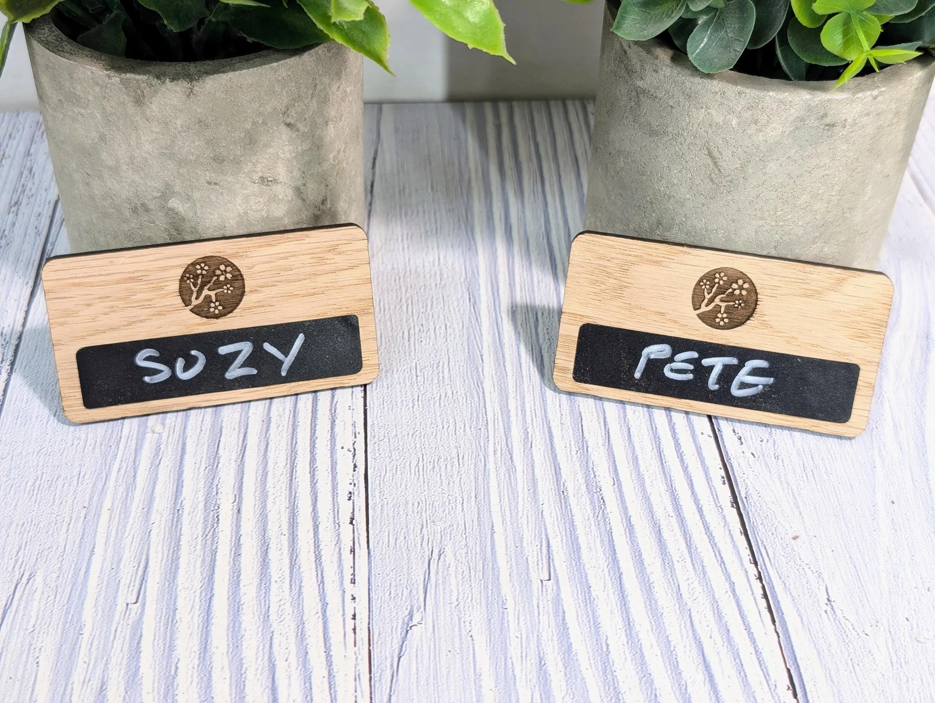 Reusable Wooden Name Badge with Wipeable Blackboard – Custom Logo & Eco-Friendly Design | Wood Name Tags | Custom Delegate Badges - Image 4