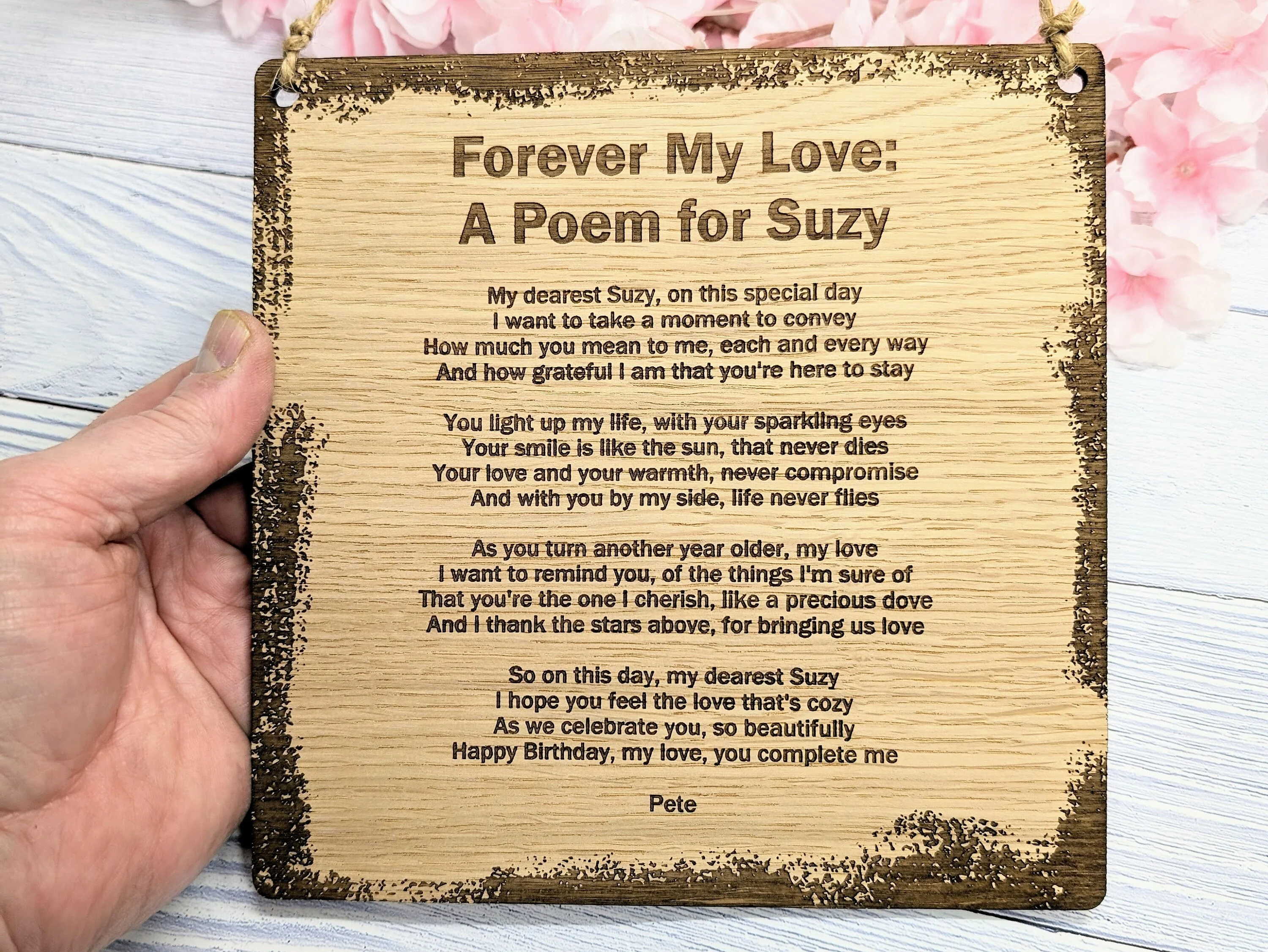 Rustic Charm Engraved Wooden Sign | Custom Poem or Message | Oak MDF | Homey & Artisanal Decor | Eco-Friendly Design - Image 2