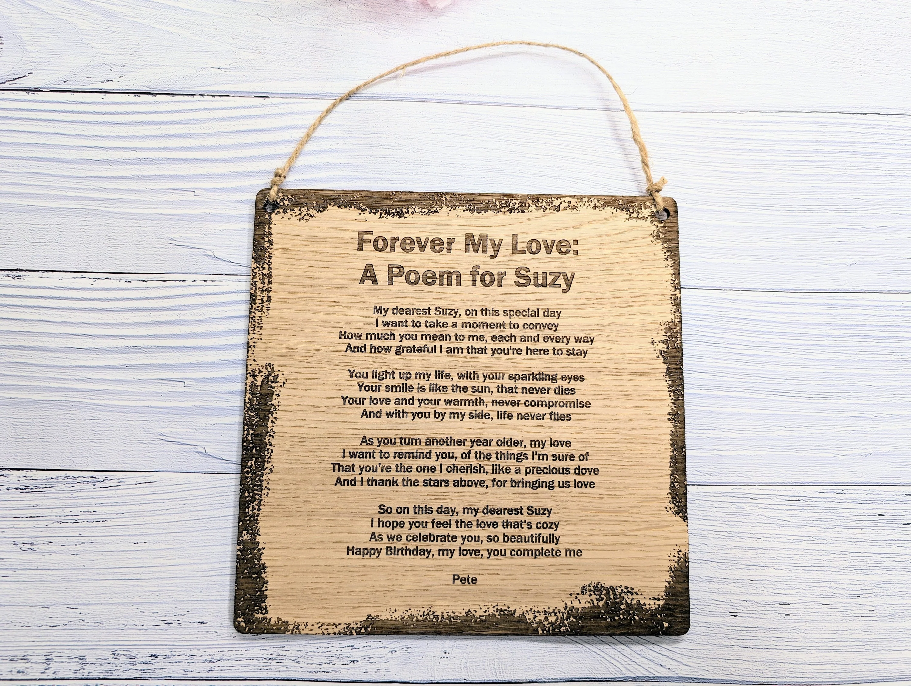 Rustic Charm Engraved Wooden Sign | Custom Poem or Message | Oak MDF | Homey & Artisanal Decor | Eco-Friendly Design - Image 3