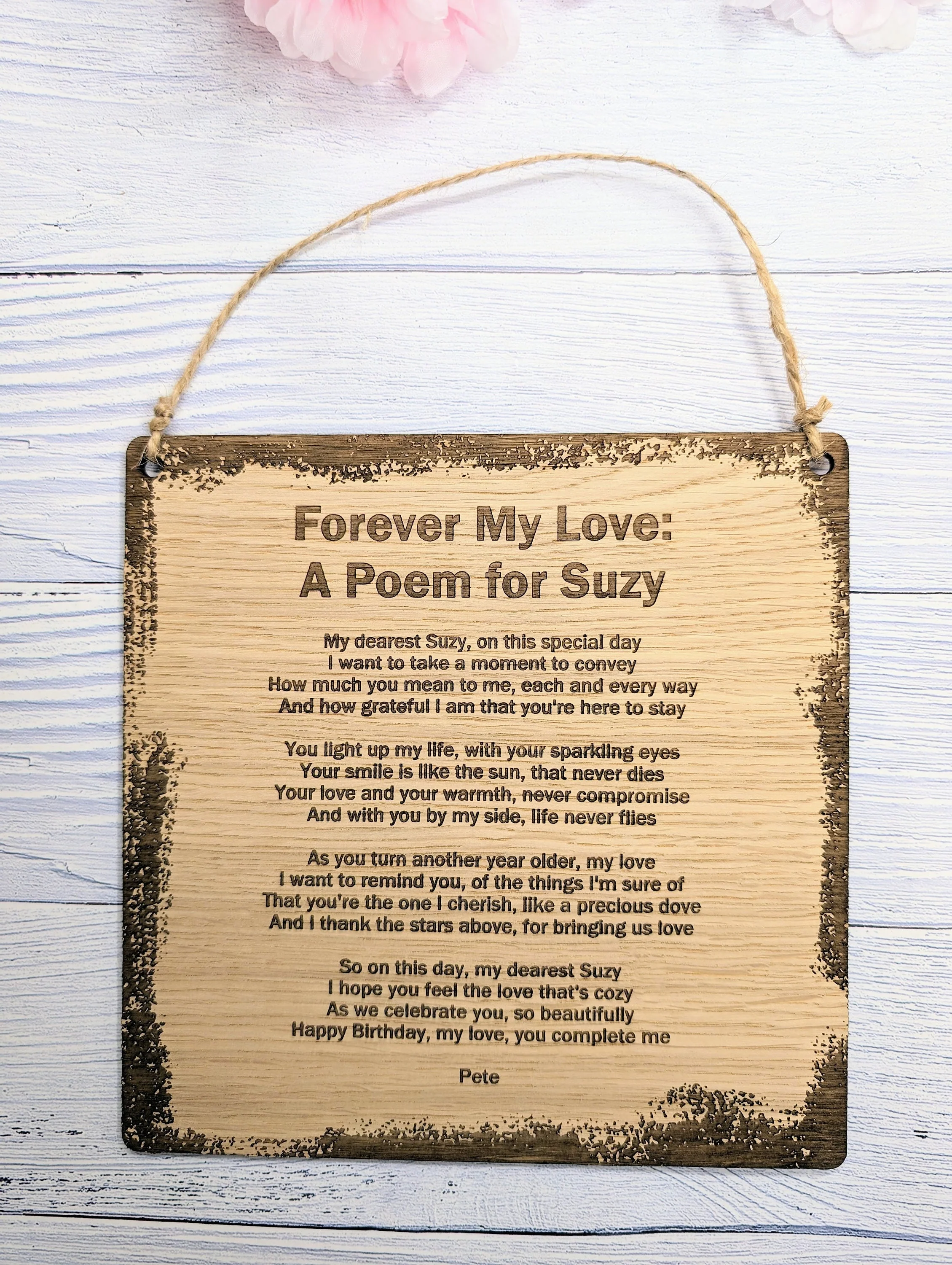 Rustic Charm Engraved Wooden Sign | Custom Poem or Message | Oak MDF | Homey & Artisanal Decor | Eco-Friendly Design - Image 4