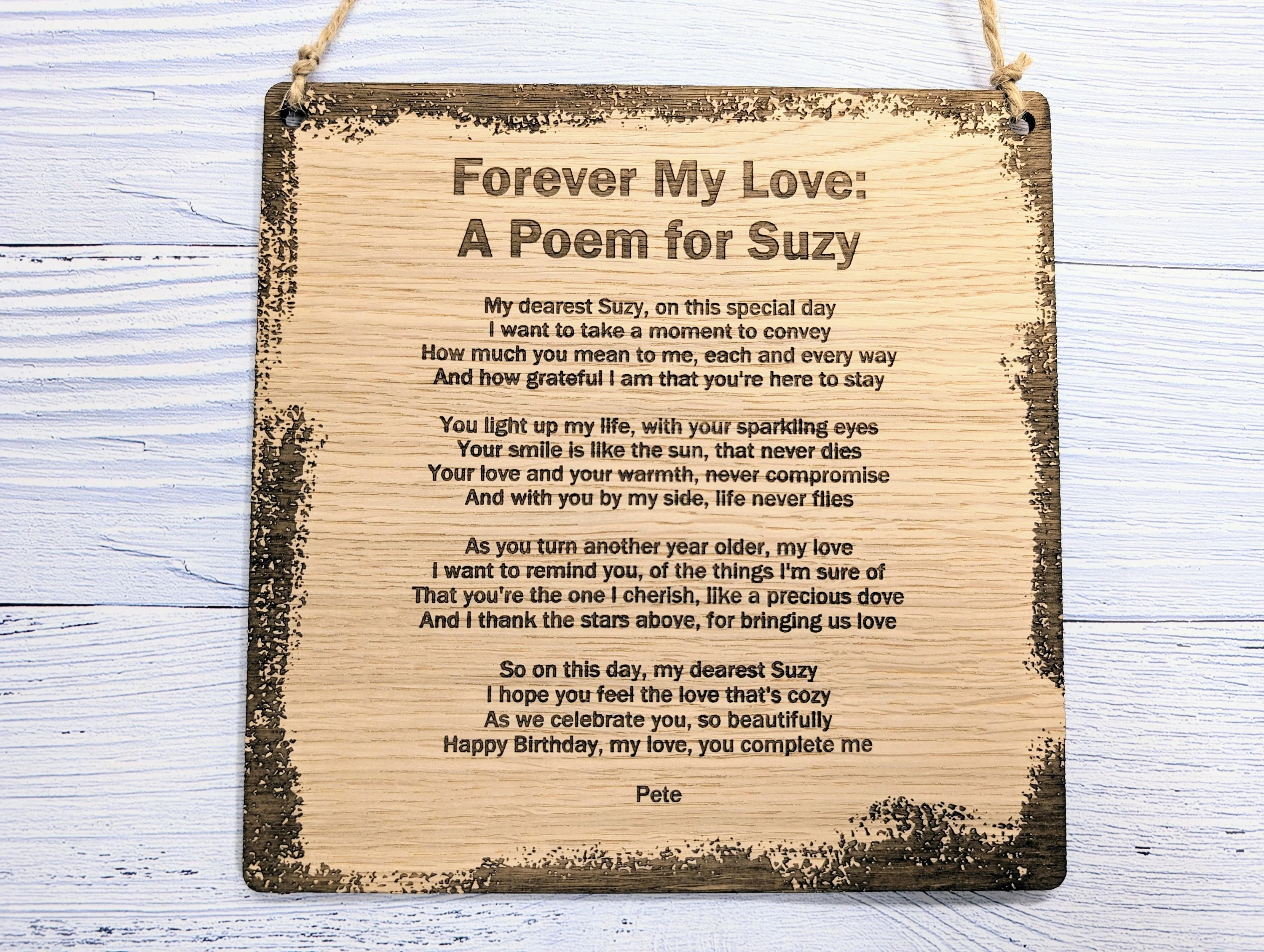 Rustic Charm Engraved Wooden Sign | Custom Poem or Message | Oak MDF | Homey & Artisanal Decor | Eco-Friendly Design - Image 5