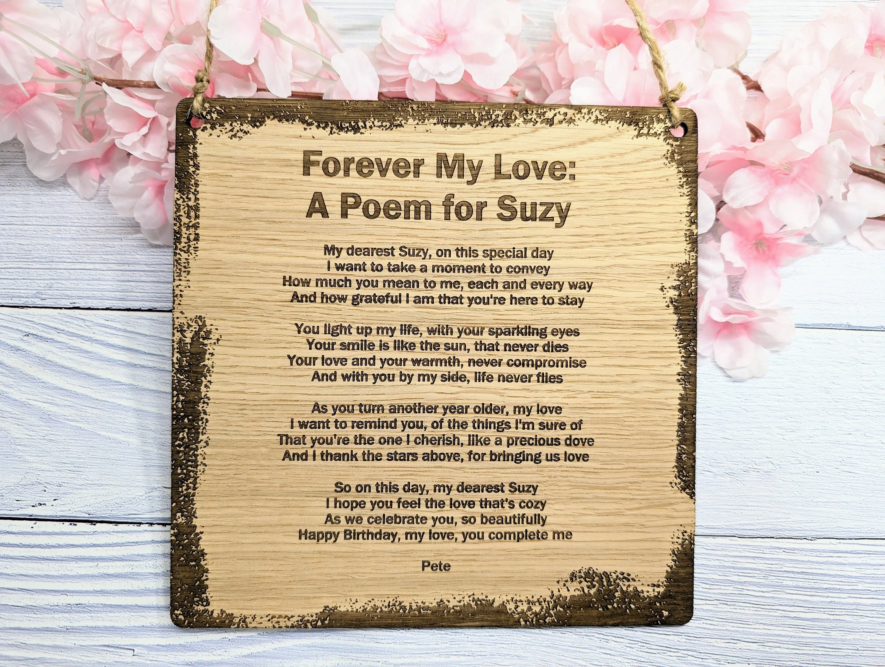 Rustic Charm Engraved Wooden Sign | Custom Poem or Message | Oak MDF | Homey & Artisanal Decor | Eco-Friendly Design - Image 6