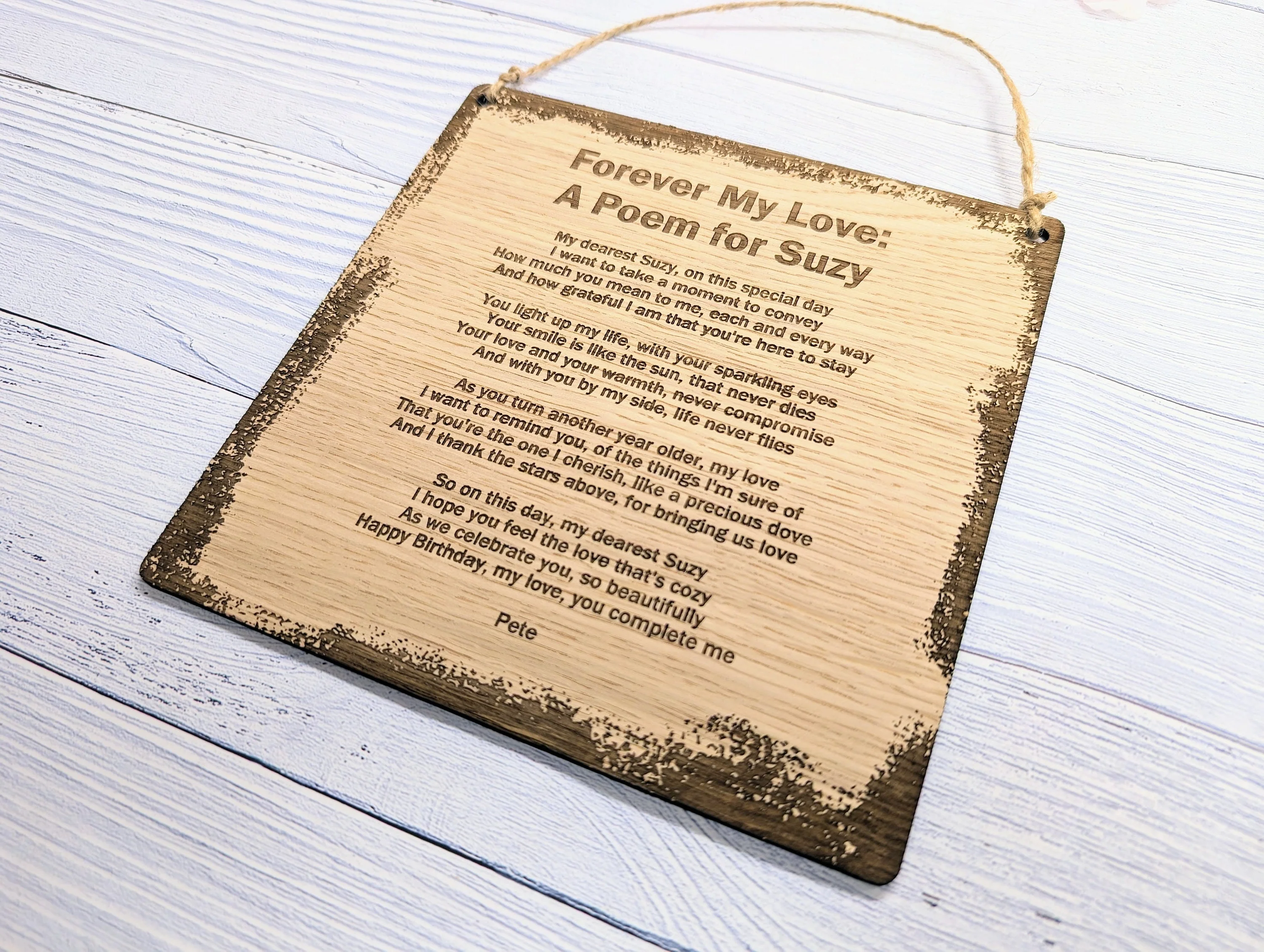 Rustic Charm Engraved Wooden Sign | Custom Poem or Message | Oak MDF | Homey & Artisanal Decor | Eco-Friendly Design - Image 7